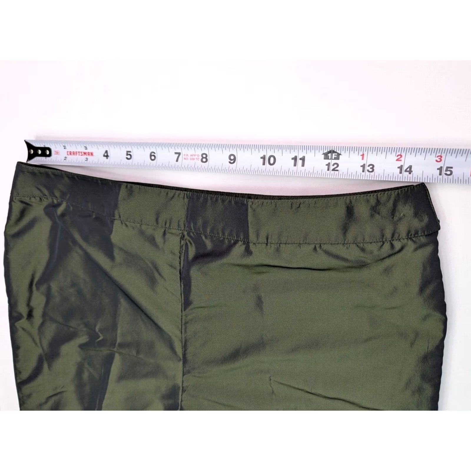 Vintage Carlisle Pants Women Regular Satin Green 29x29 High Rise Straight Front Dress Pants XS-XL Modern City Comfort Breathable Dry Clean Only Size 27" / US 4 / IT 40 - 6 Thumbnail