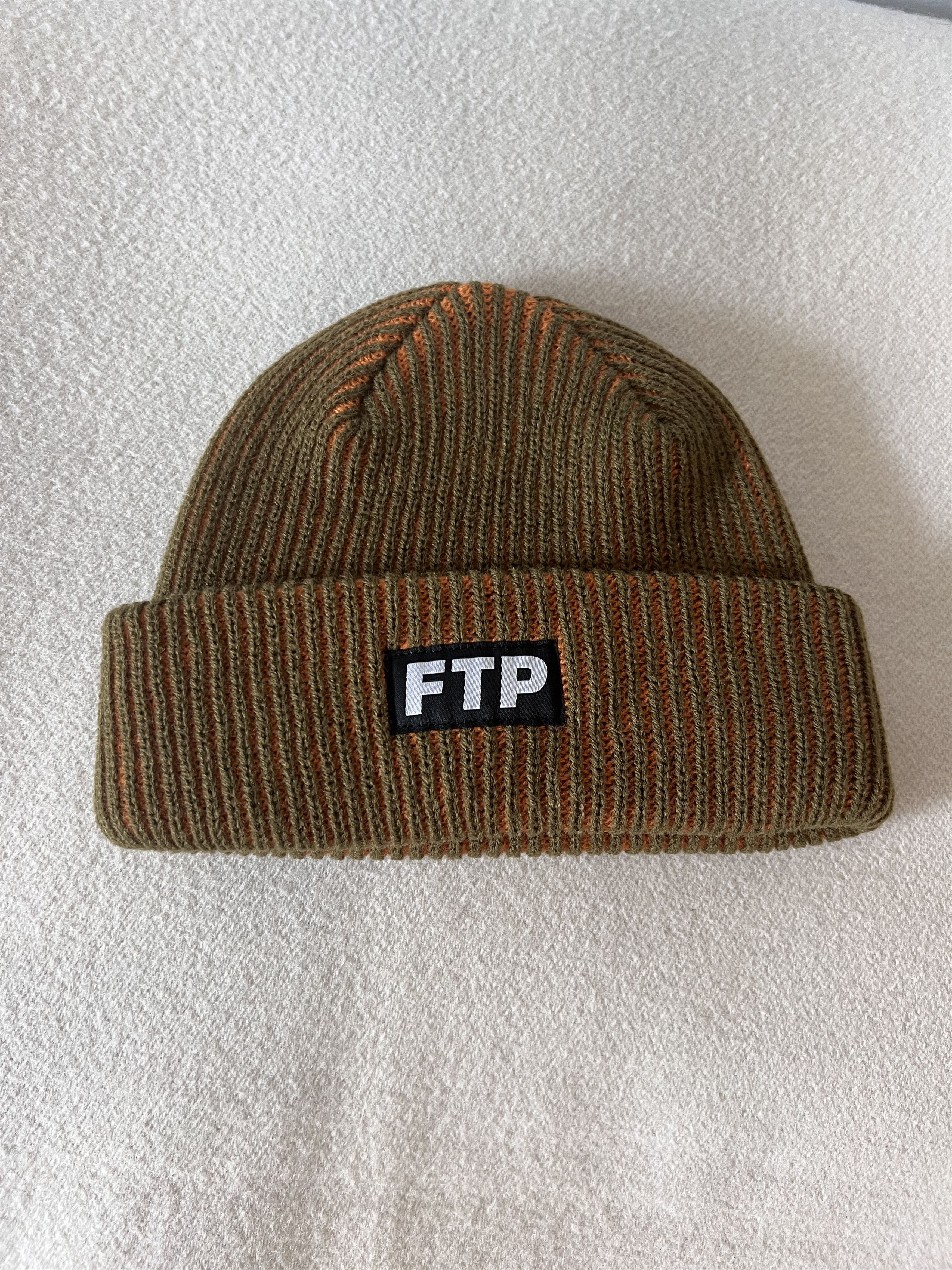Fuck The Population FTP 2 Tone Logo Beanie in Olive Size ONE SIZE - 1 Thumbnail