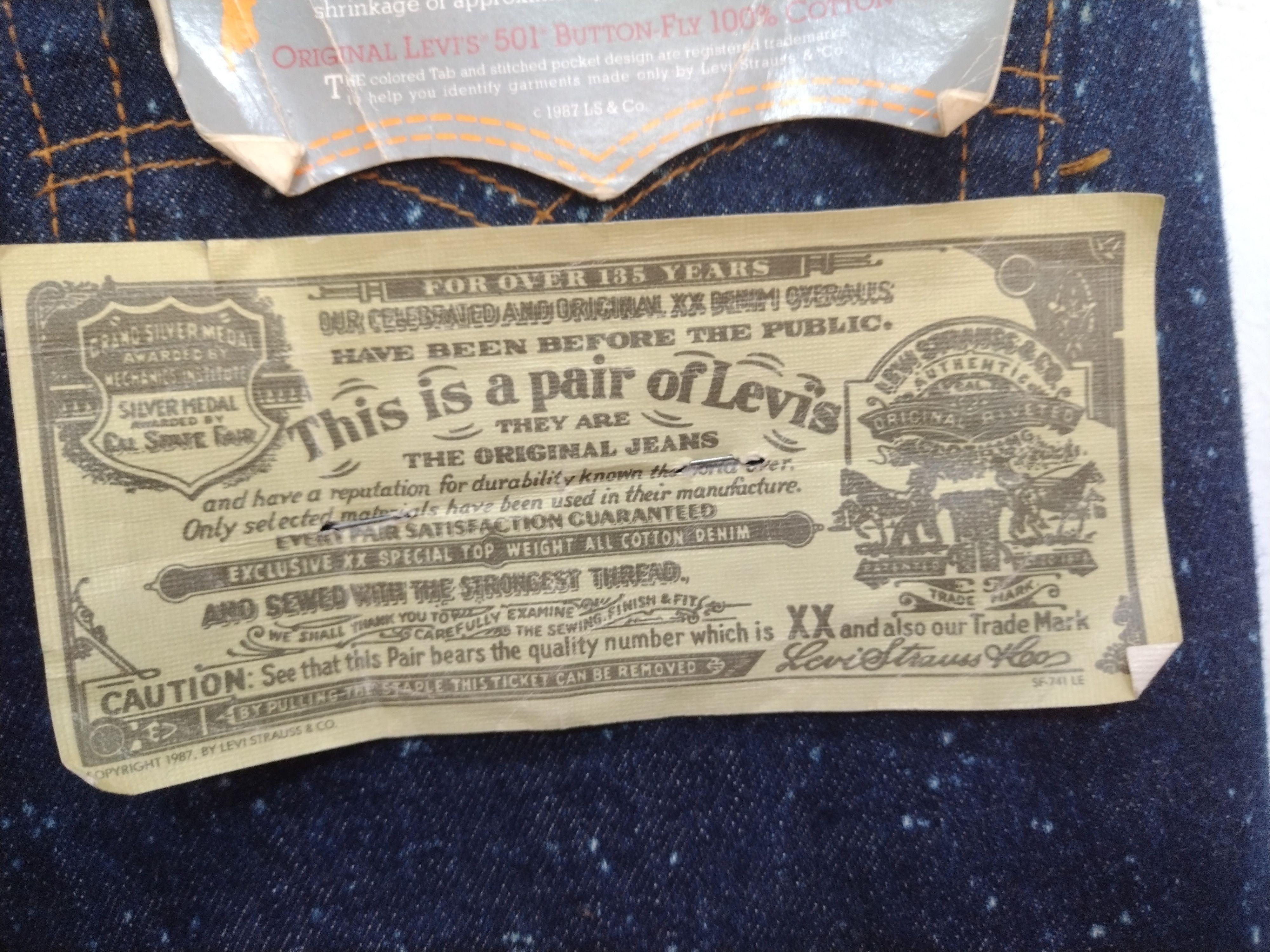Levi's 🔥AUTHENTIC SNOW WASH NOS VTG LEVIS 501 INDIGO DENIM Size US 32 / EU 48 - 15 Thumbnail