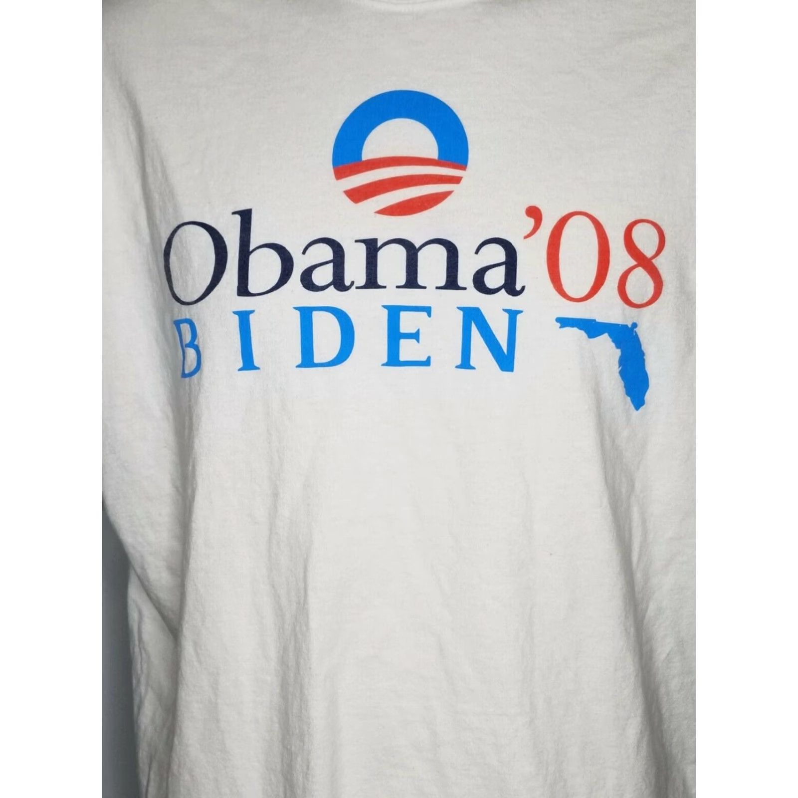 Vintage Vintage Obama Biden 2008 Campaign T-Shirt Men XL White Patriotic Political Florida Size US XL / EU 56 / 4 - 2 Thumbnail