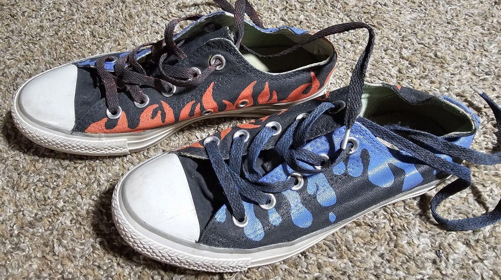 Converse custom painted converse 544877F fire & water shoes Women's 6 Size US 6 / IT 36 - 3 Thumbnail