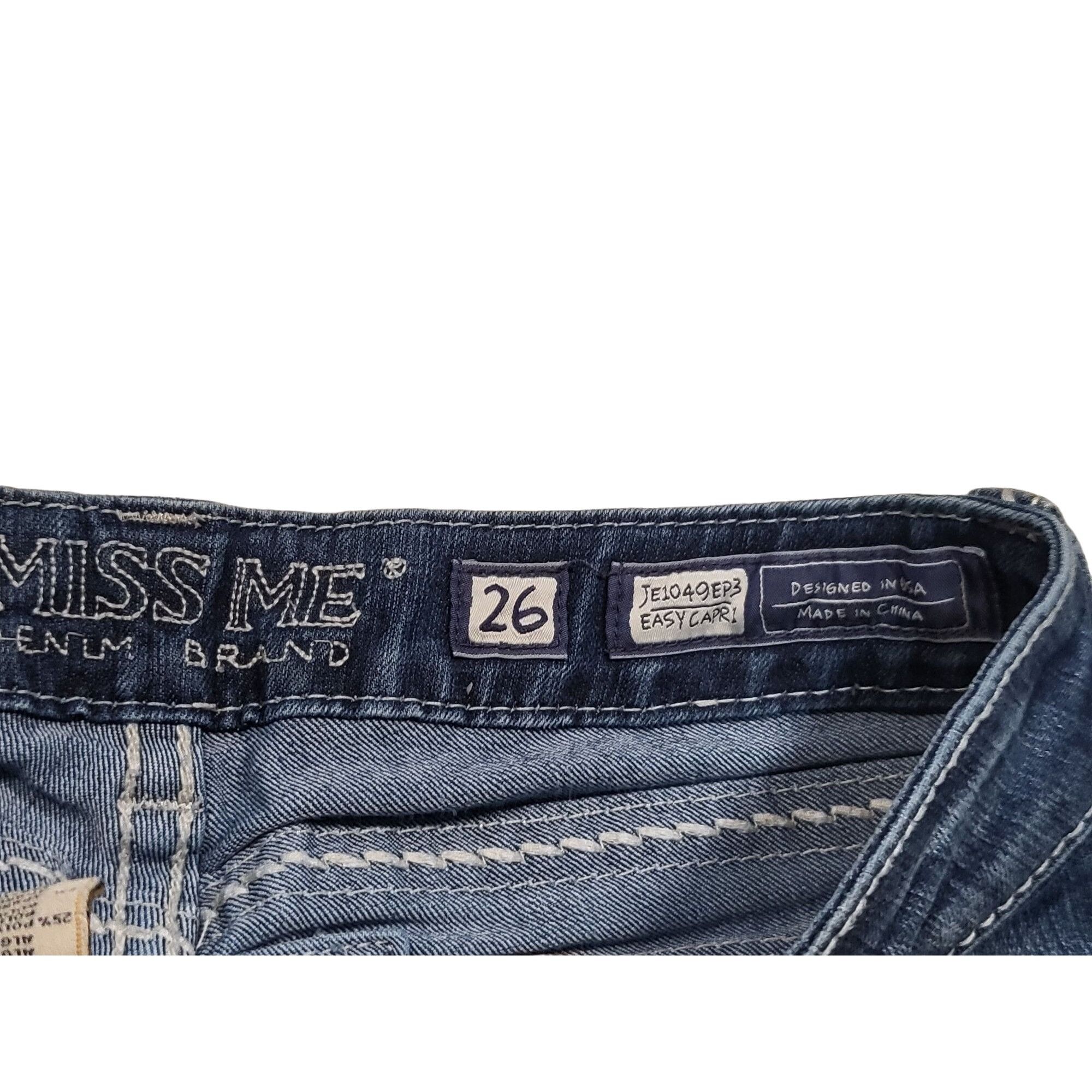 Miss Me Miss Me Easy Capri Jeans Women Sz 26 JE1049EP3 Embroidered B Size 26" / US 2 / IT 38 - 6 Thumbnail
