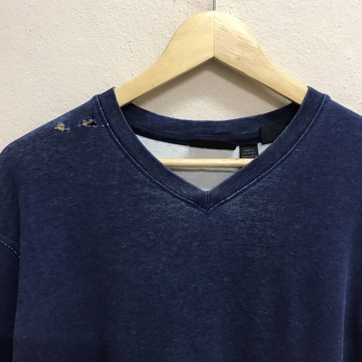 DKNY × Japanese Brand Vintage DKNY Distressed Longsleeve Open Colar Shirt Size US L / EU 52-54 / 3 - 10 Thumbnail