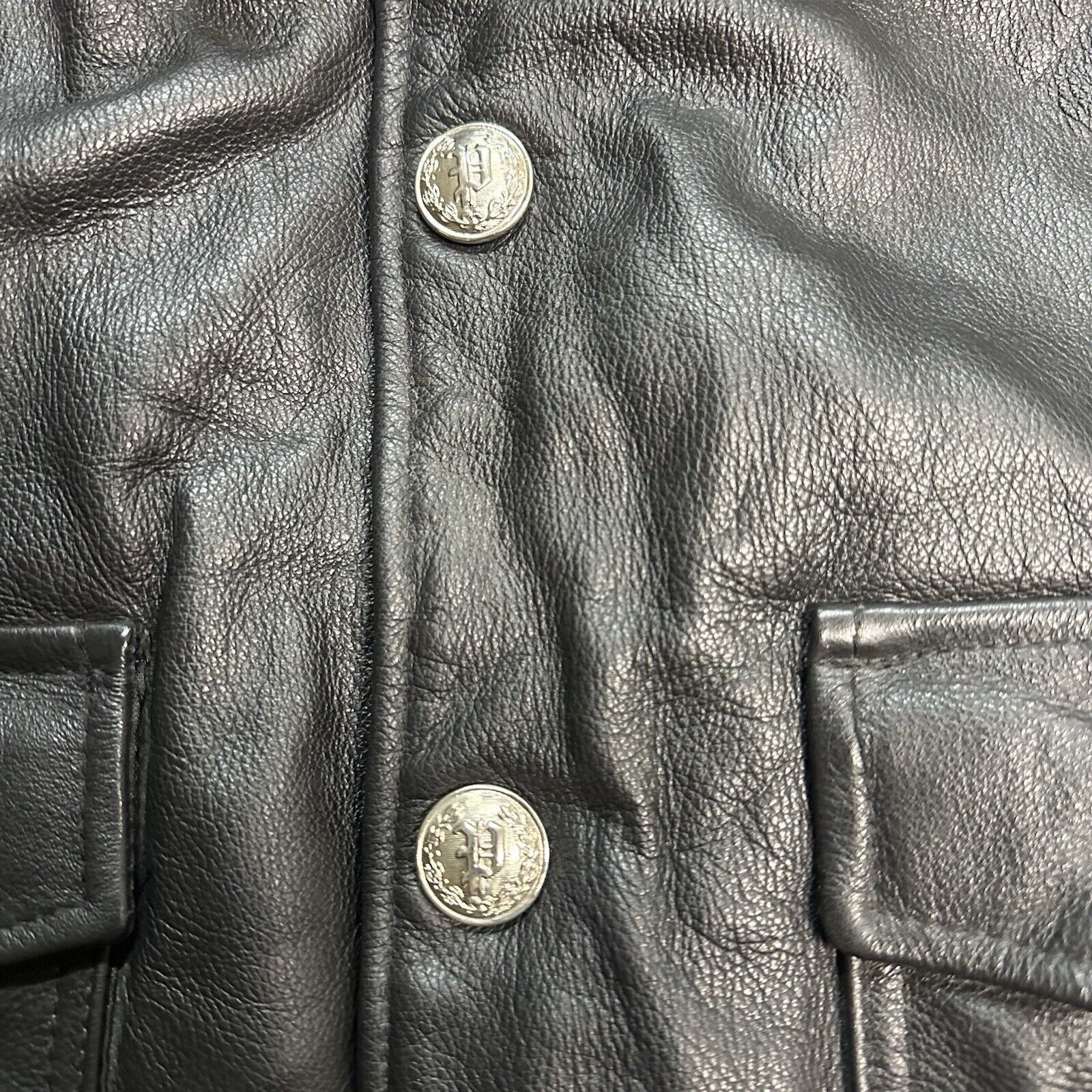 Leather Vintage Outdoor Outfits Black Police Leather Jacket Size 44 Size US L / EU 52-54 / 3 - 4 Thumbnail