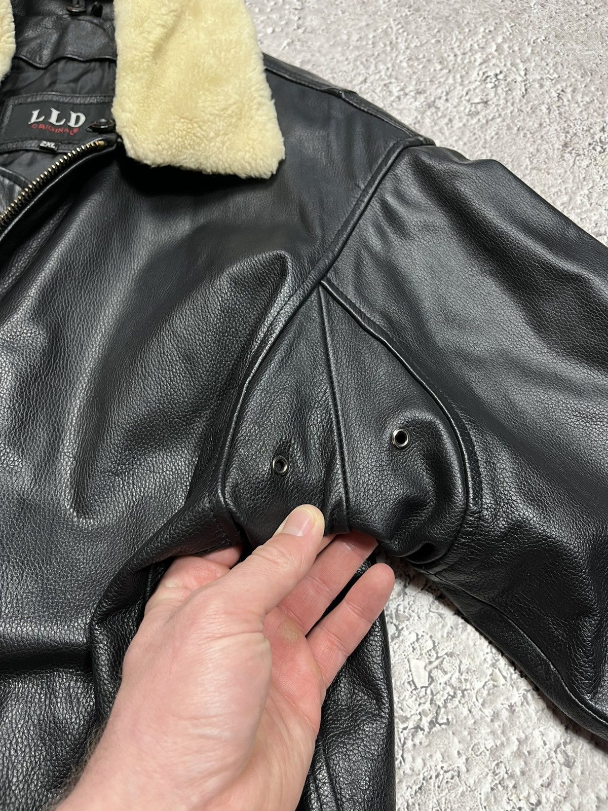 Leather Vintage Aviator Bomber Jacket Leather Shearling Collar XXL Size US XXL / EU 58 / 5 - 10 Thumbnail