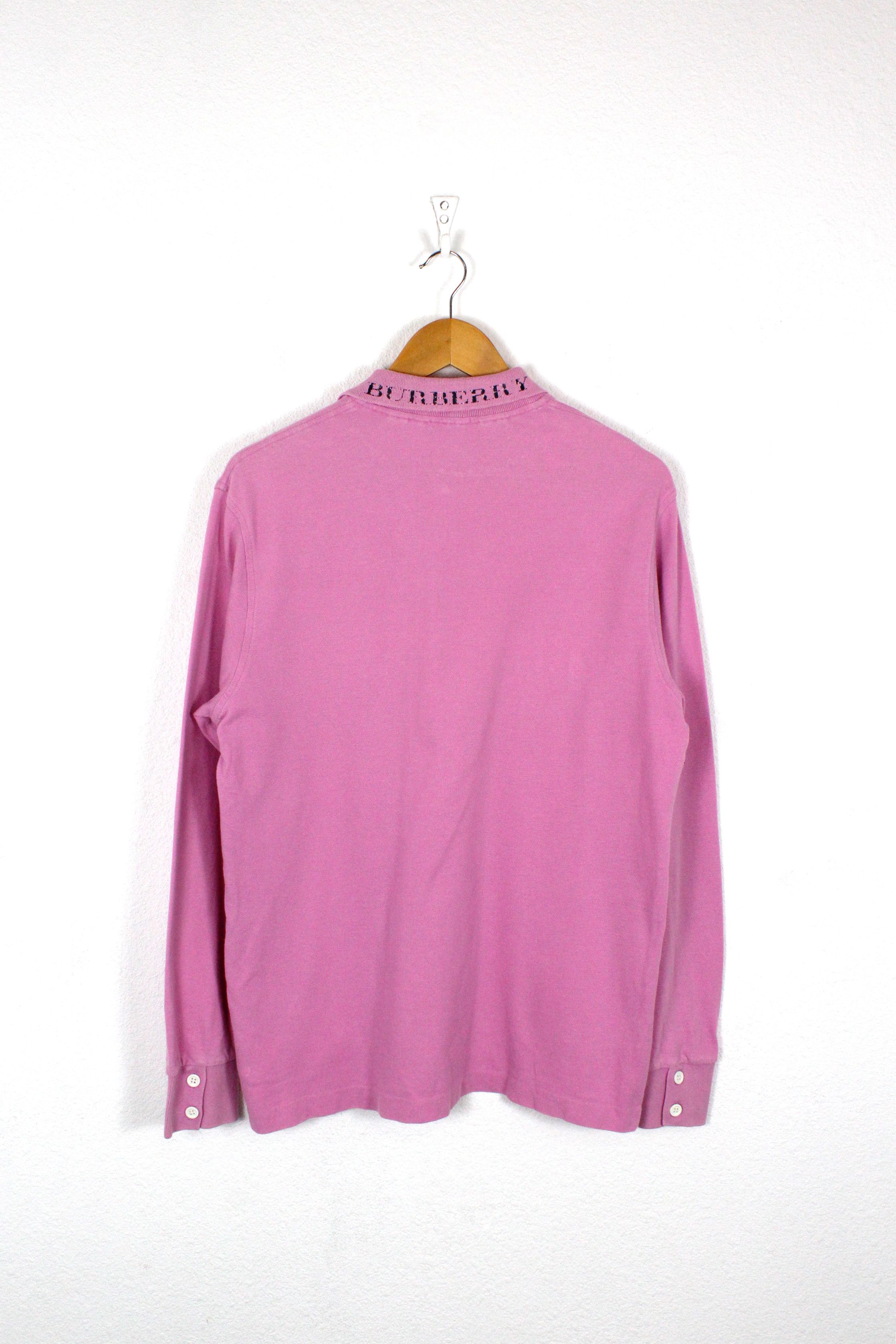 Burberry Vintage Burberry London Logo Pink Rugby Polo Shirt 90s Size US M / EU 48-50 / 2 - 8 Thumbnail