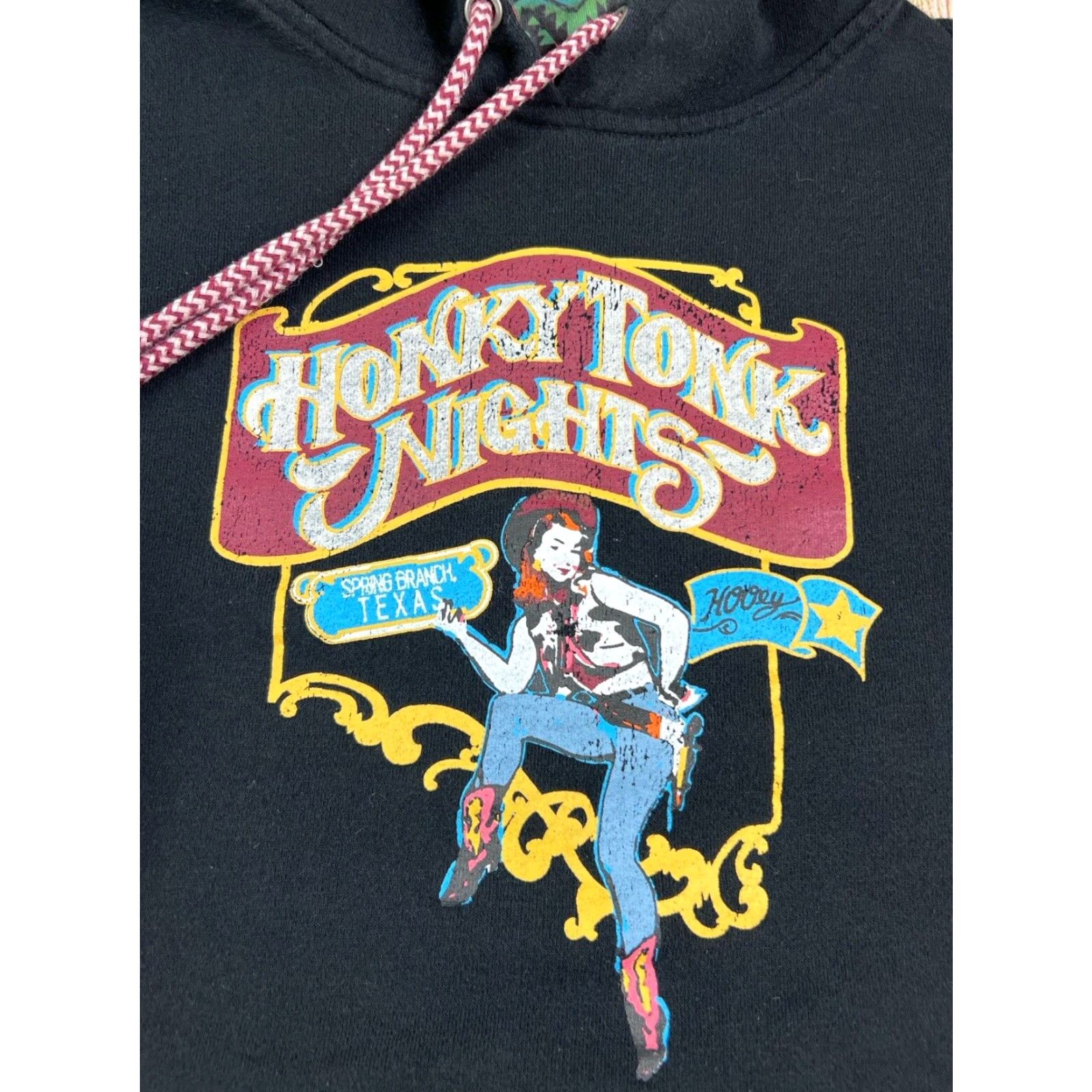 Vintage VINTAGE Hooey Women's Pullover Hoodie Sweatshirt Black Aztec Texas Size Medium Size M / US 6-8 / IT 42-44 - 3 Thumbnail