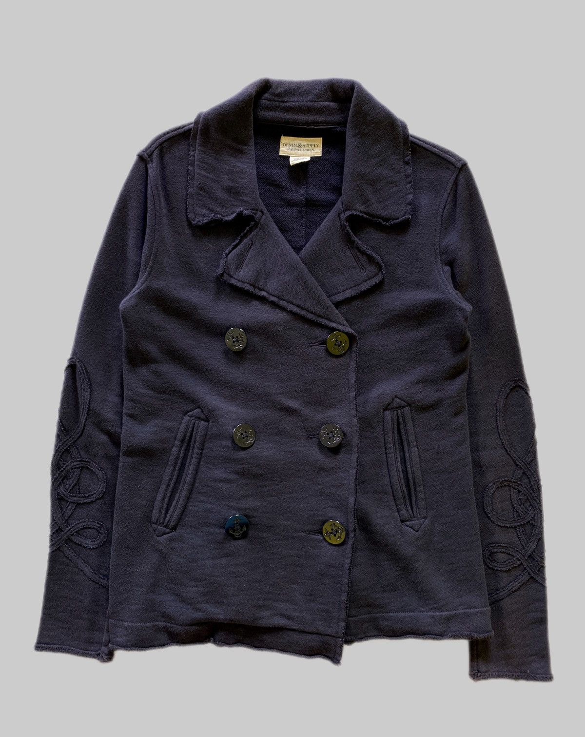 Denim & Supply Ralph Lauren Double Breasted Cotton Jacket Embroidered Sleeves Size US S / EU 44-46 / 1 - 1 Thumbnail