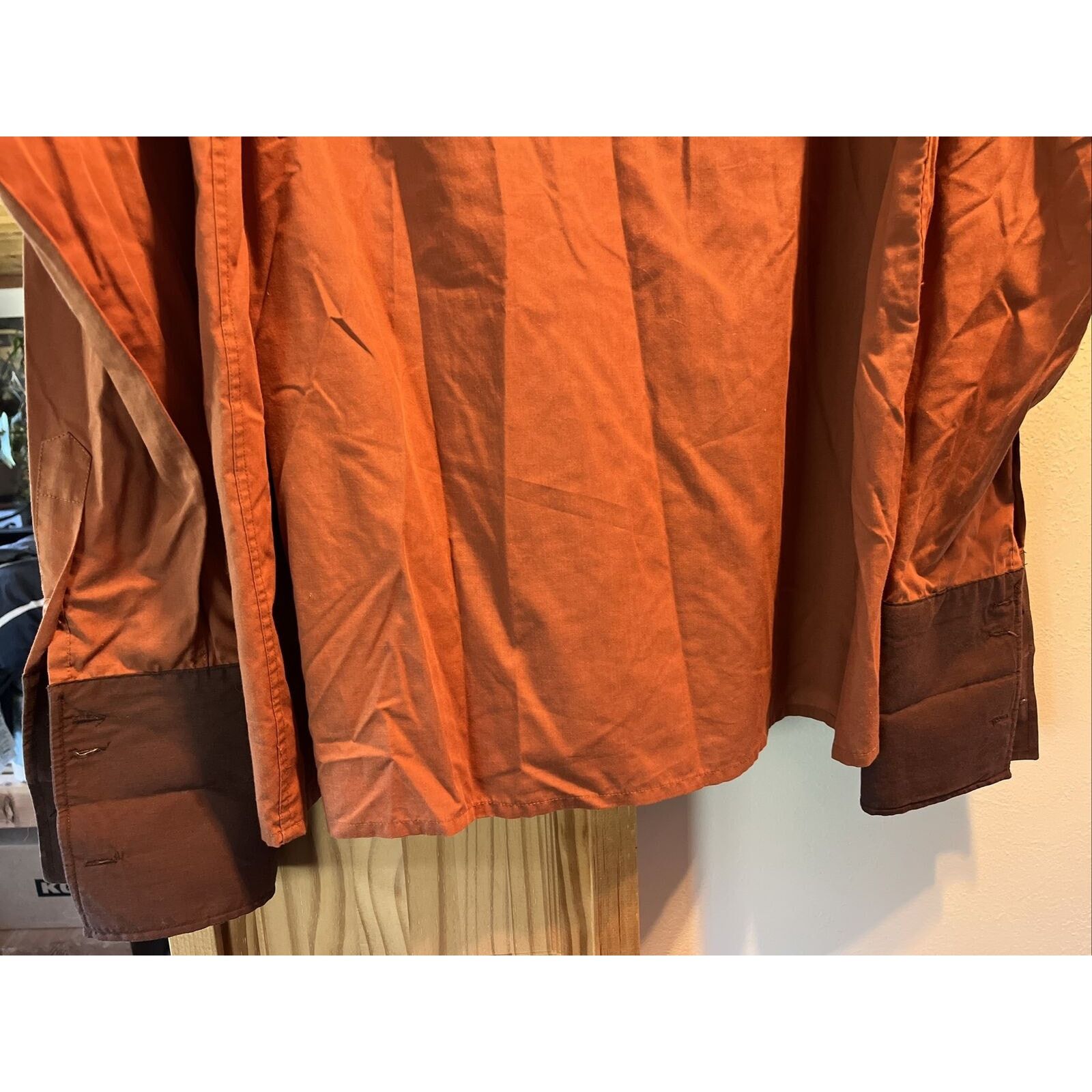 Other Veezo Men’s XL Orange Brown LS Button Polyester Blend Shirt Size US XL / EU 56 / 4 - 14 Thumbnail