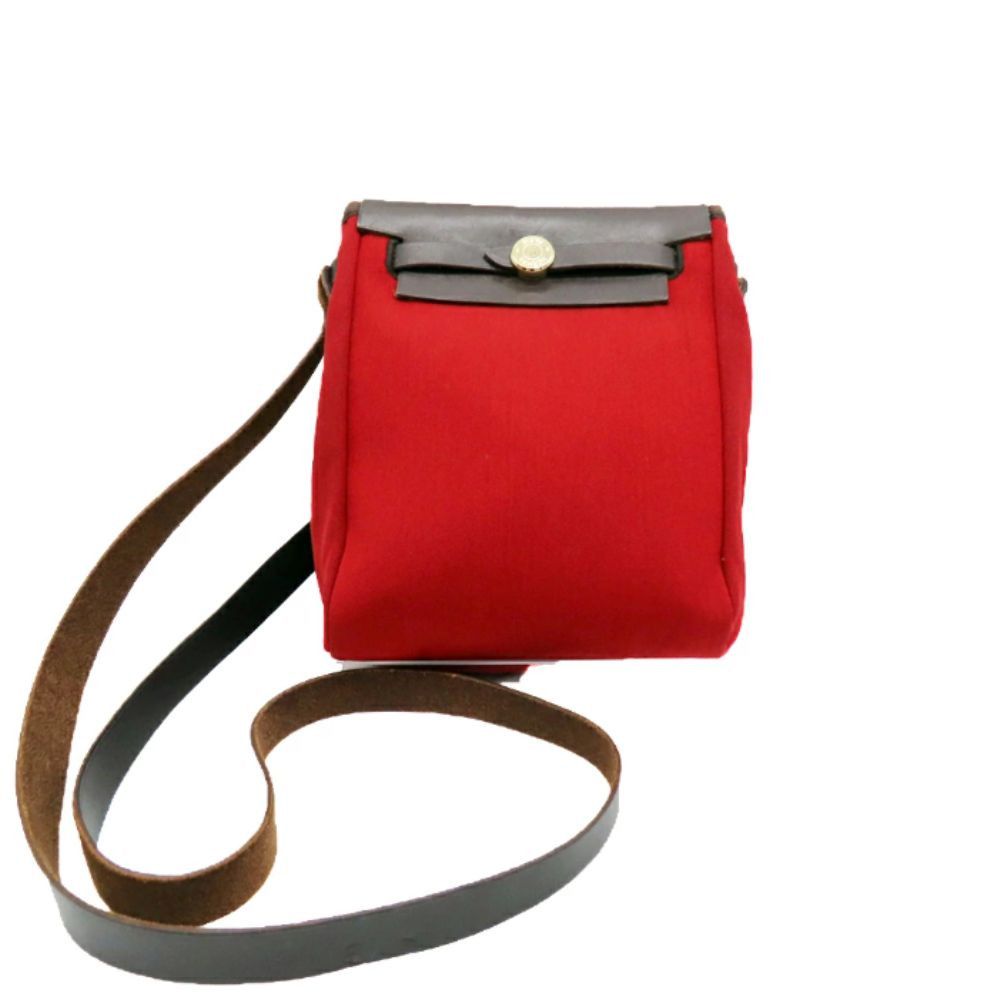 Hermes Hermes Herbag Canvas Shoulder Bag Canvas Shoulder Bag in Red, Women's
