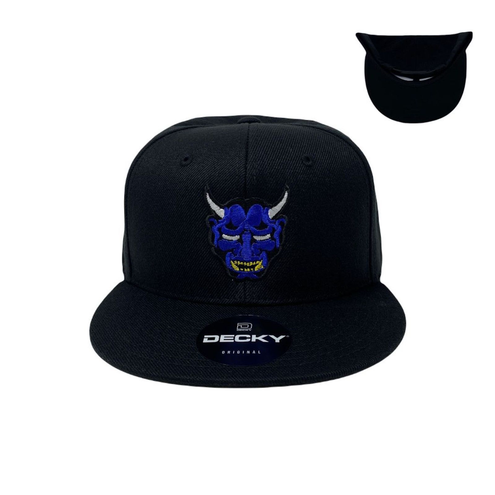 Other Oni Mask Blue Snapback Hat All Black Size ONE SIZE - 1 Thumbnail