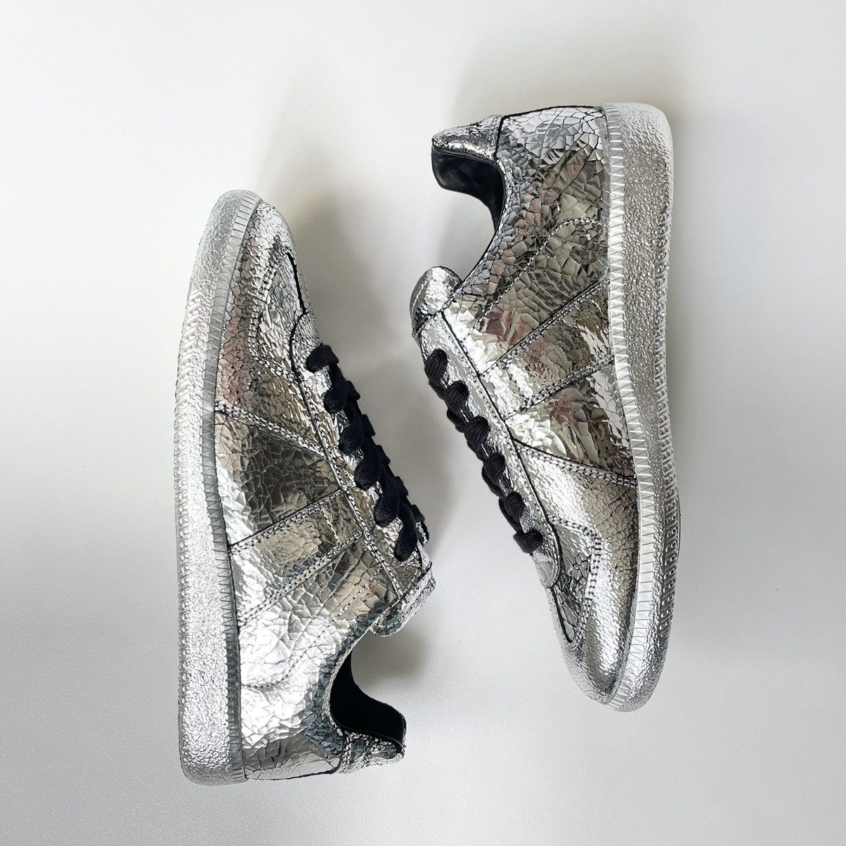 Maison Margiela ‘Cracked Mirror’ Leather GAT Sneakers Size US 7 / IT 37 - 17 Thumbnail