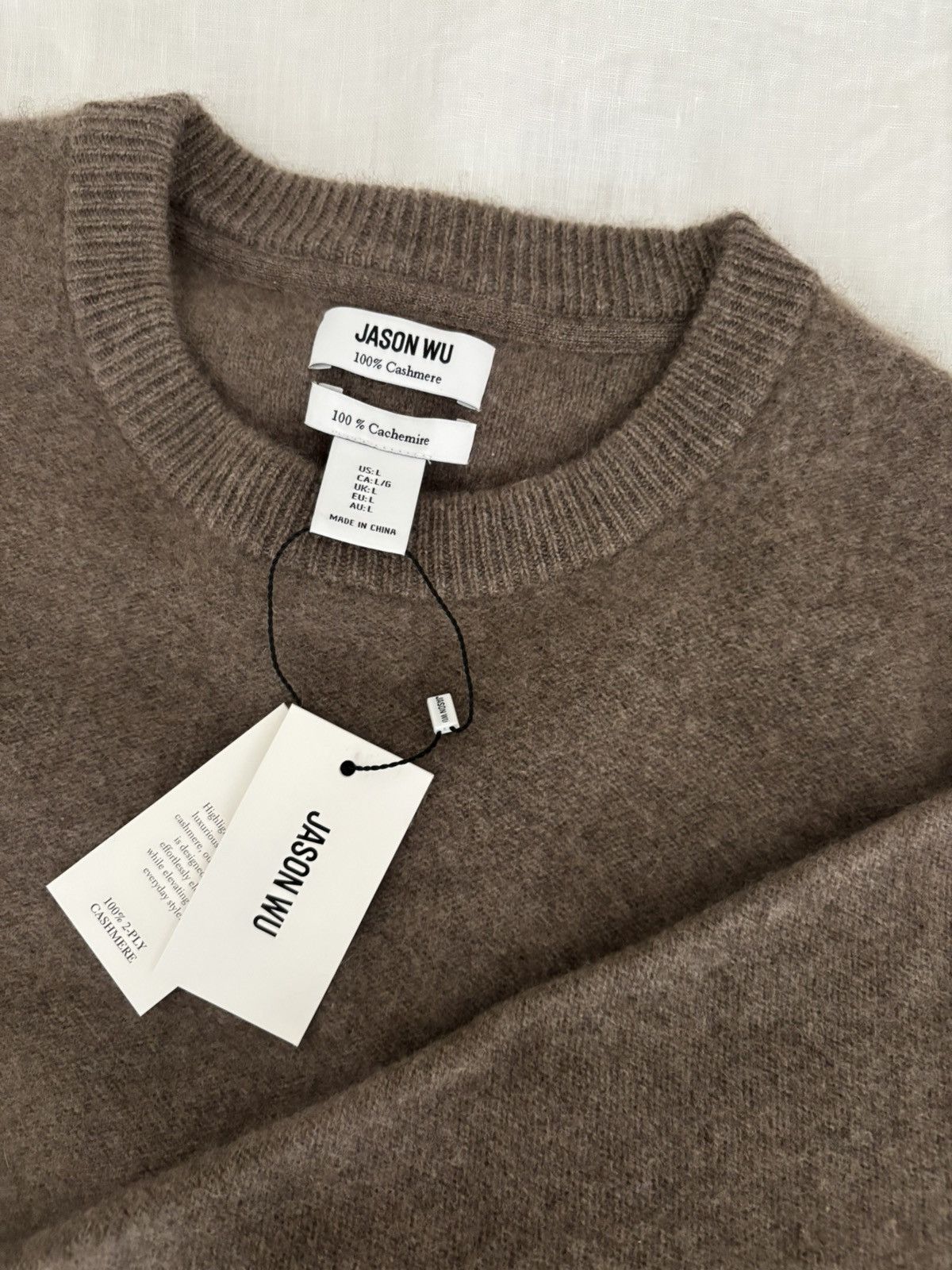 Other NWT Jason Wu 100% Cashmere 2-Ply Crewneck Men L Size US L / EU 52-54 / 3 - 13 Thumbnail