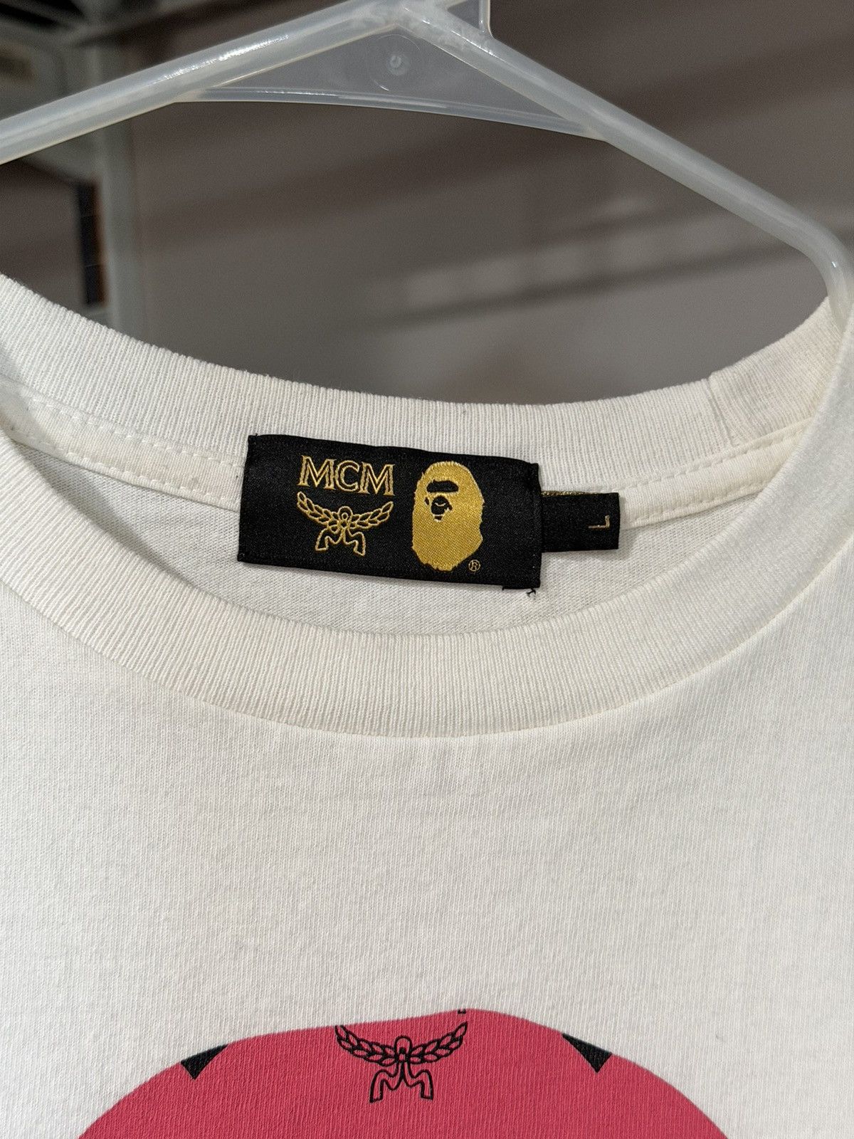 Bape × MCM Bape x MCM Collab T-Shirt Pink RARE Size US L / EU 52-54 / 3 - 2 Thumbnail