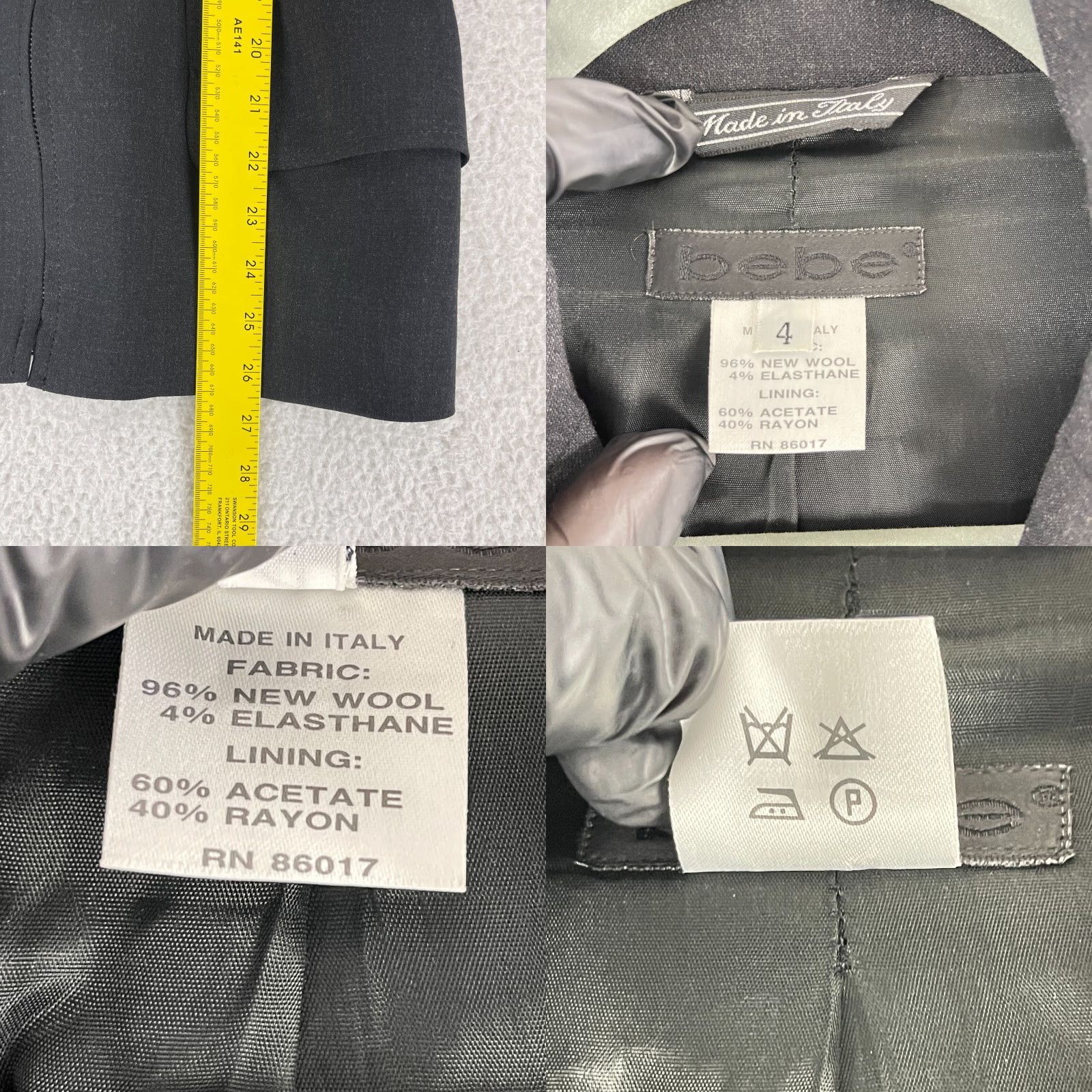 Bebe Bebe Gray Zip Up Wool Blend Jacket Womens Size 4 Long Sleeve Made in Italy Vintage Size S / US 4 / IT 40 - 8 Thumbnail