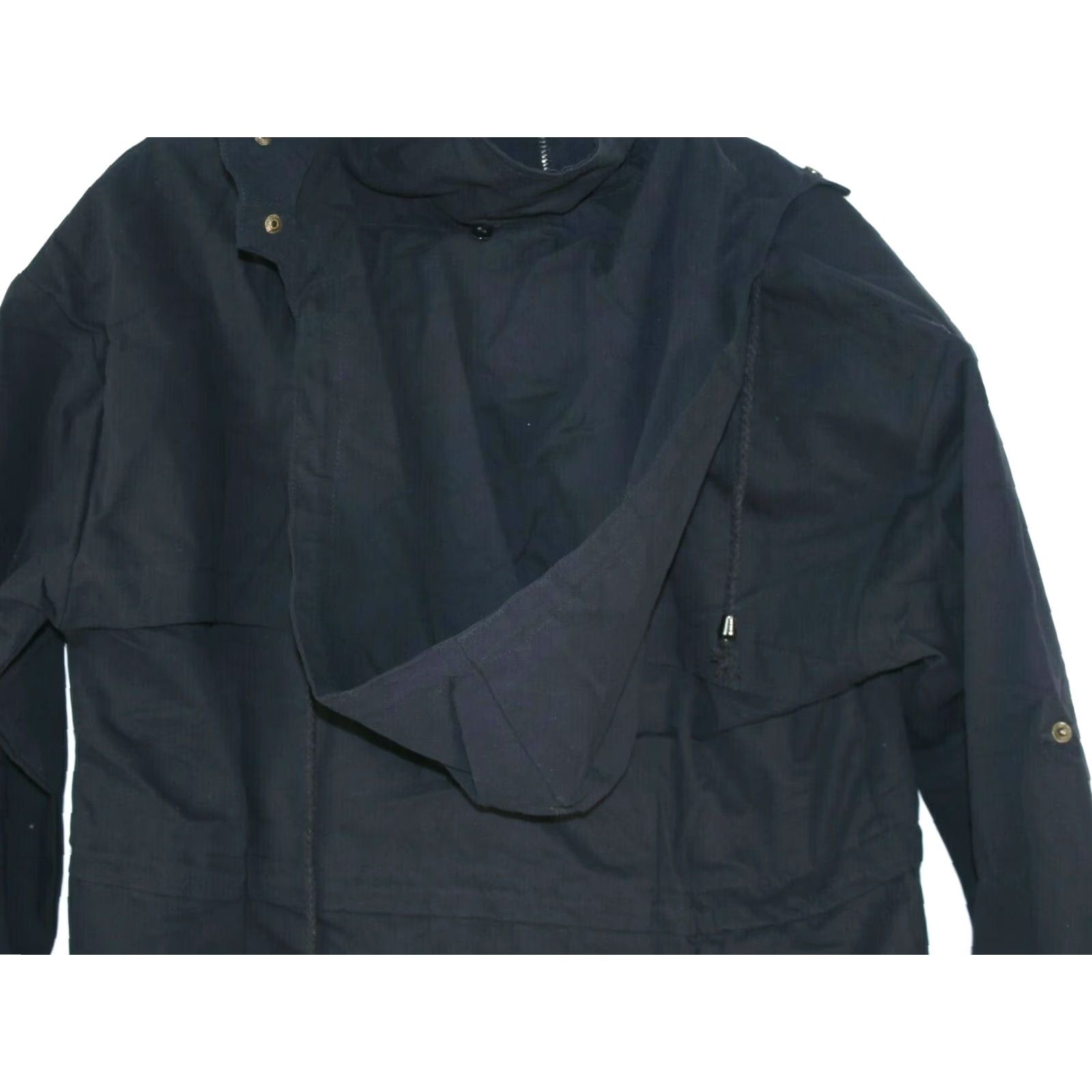 Rains LAMISSCHE Med Weight Rain Jacket Women's M Hooded Overcoat Black Military Jacket Size M / US 6-8 / IT 42-44 - 7 Thumbnail