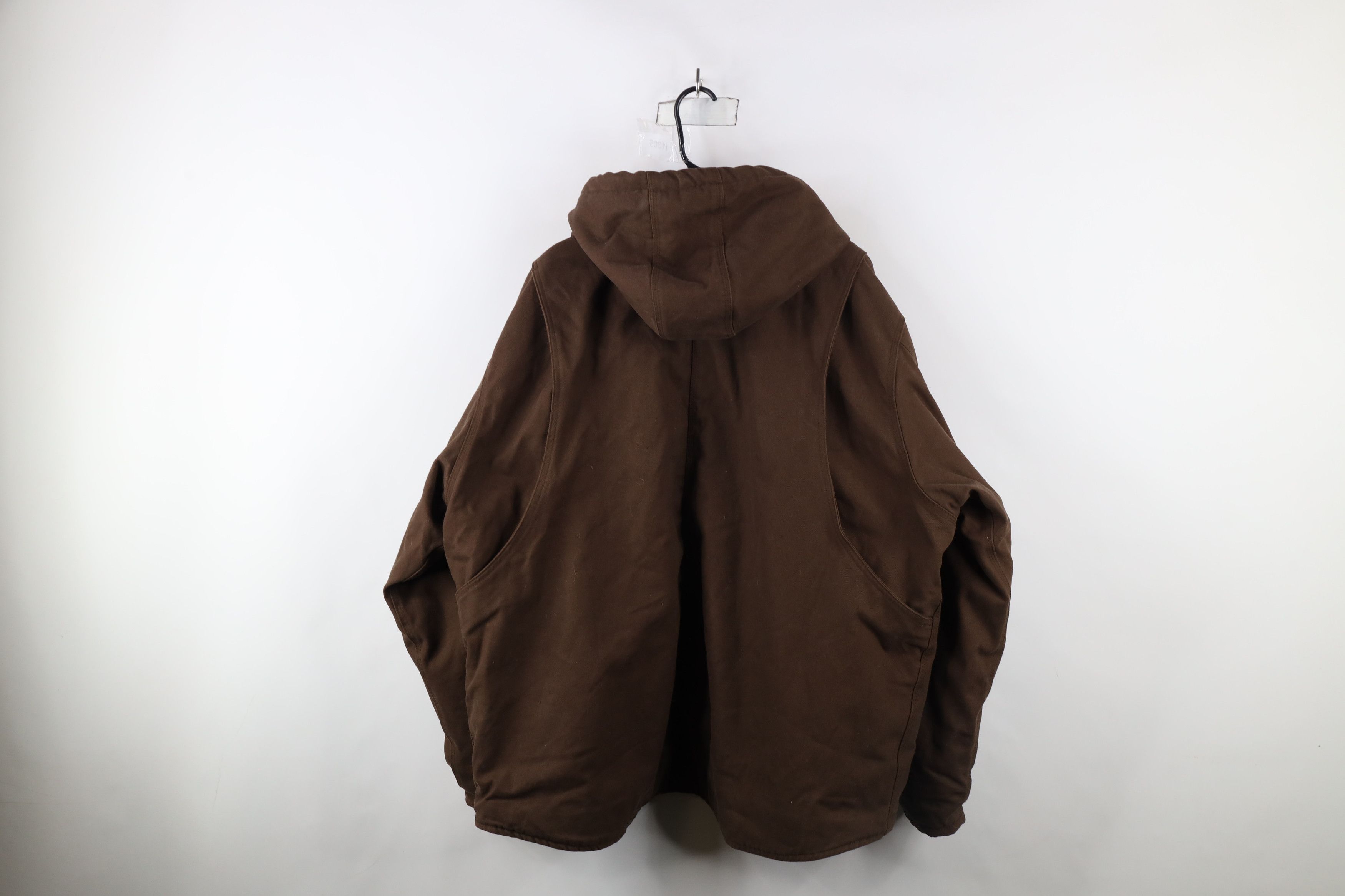 Vintage Vintage Y2K Streetwear Fleece Lined Canvas Hooded Jacket Size US XXL / EU 58 / 5 - 12 Thumbnail