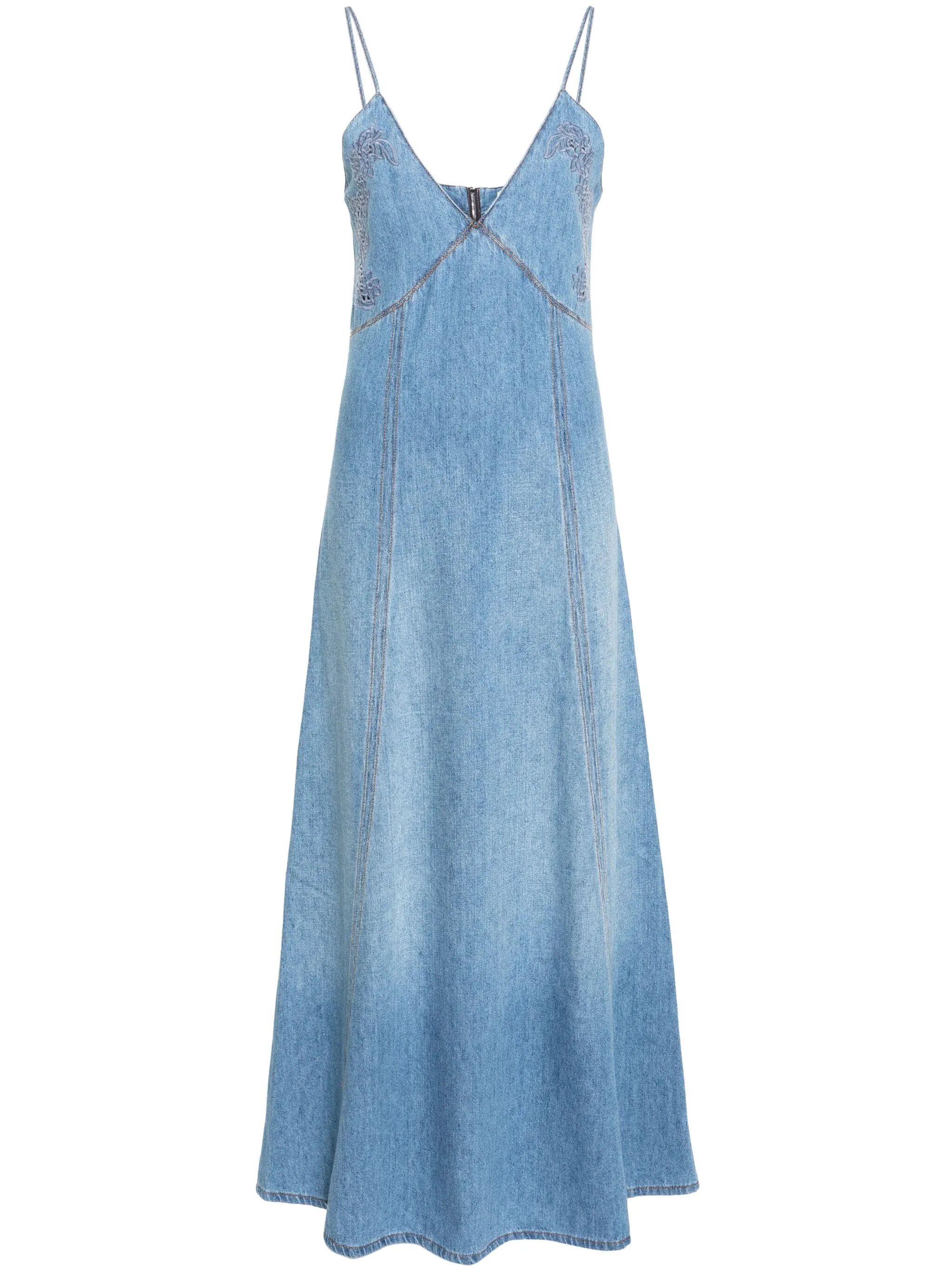 o1y0825 Denim Mini Dress in Blue
