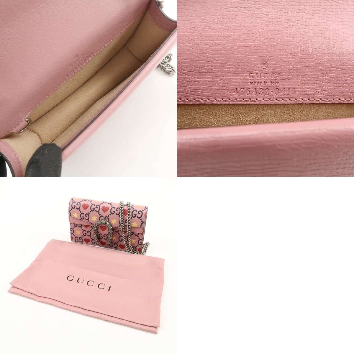 Gucci Gucci Dionysus Super Mini Calfskin Flap Bag Pink Size ONE SIZE - 7 Thumbnail