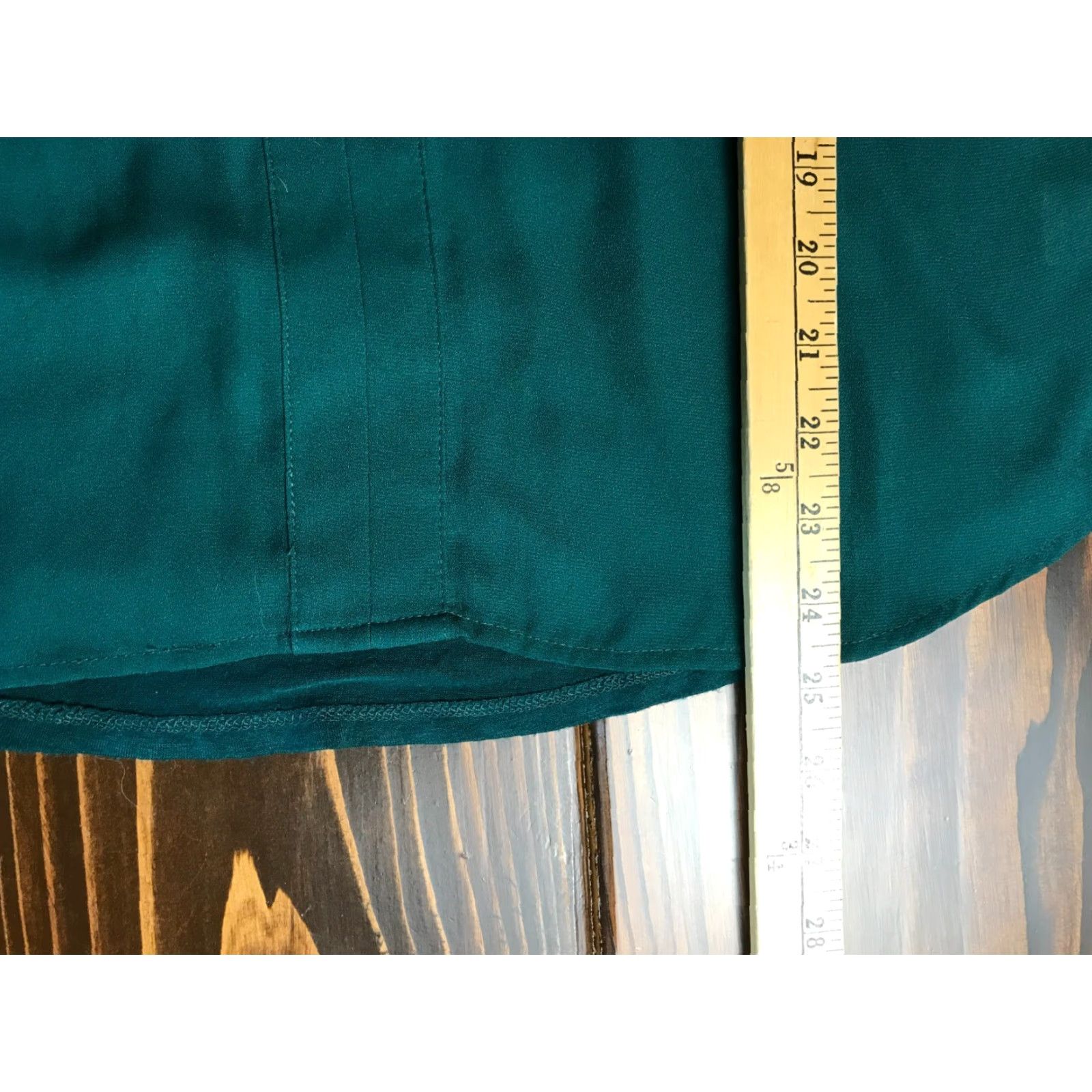 Vintage Fortune + Ivy Shirt Women's Medium Green Sheer V-Neck Short Sleeve Front Cuffed Sleeve T-Shirt Size M / US 6-8 / IT 42-44 - 4 Thumbnail