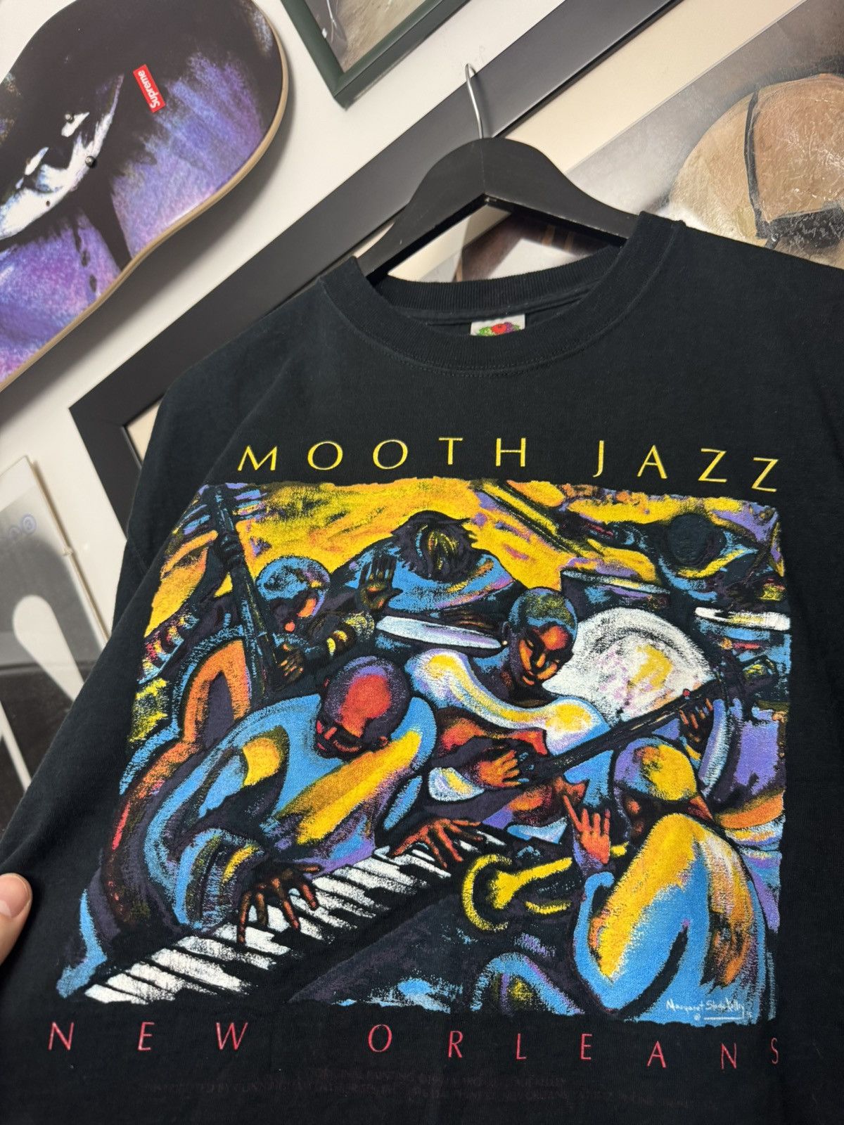 Vintage Vintage 90s New Orleans Smooth Jazz Tee Band Art Print Tee Size US XL / EU 56 / 4 - 2 Thumbnail