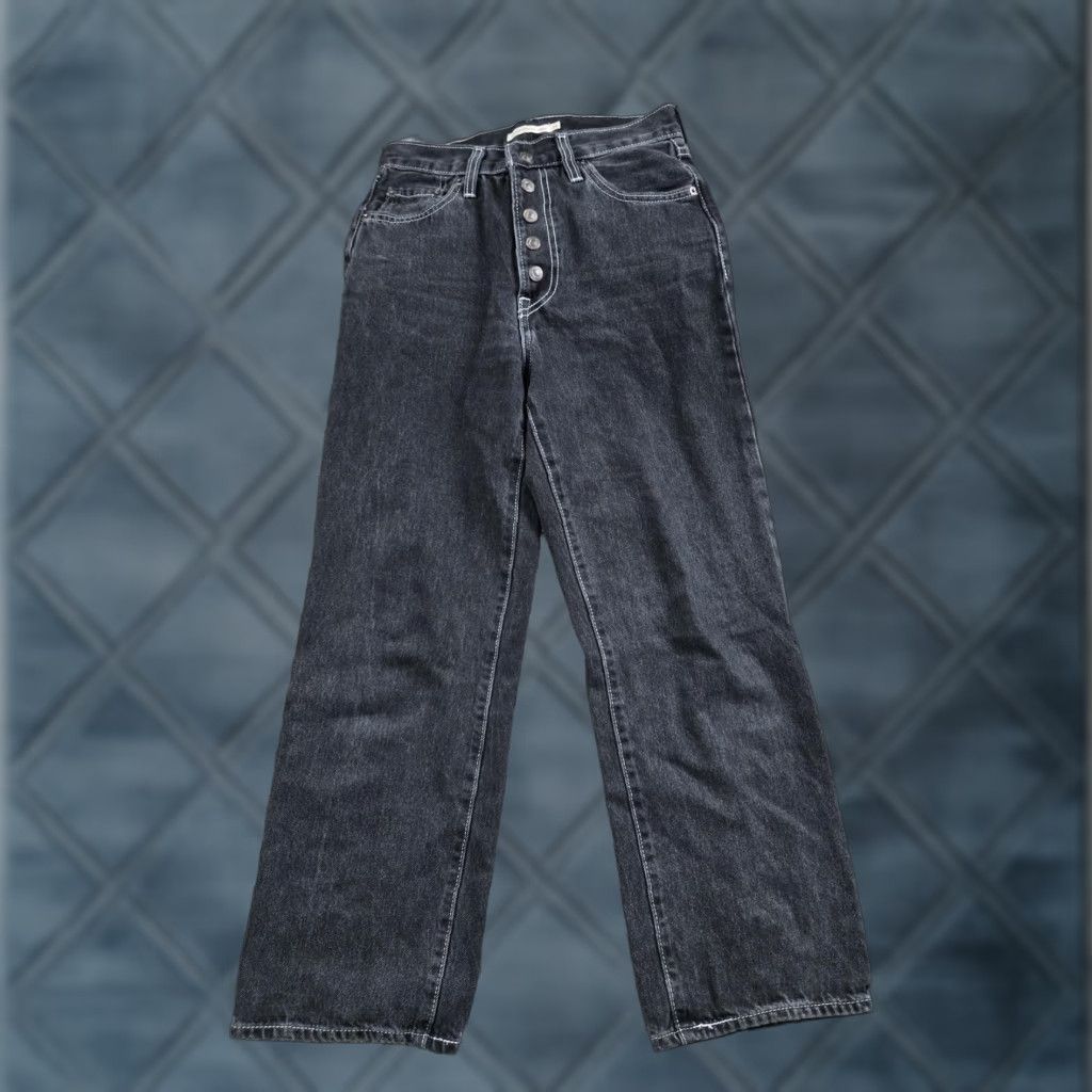 Levi's Levi's Ribcage Straight Jeans Womens 26 Black Charcoal High Rise Denim Size 26" / US 2 / IT 38 - 1 Thumbnail