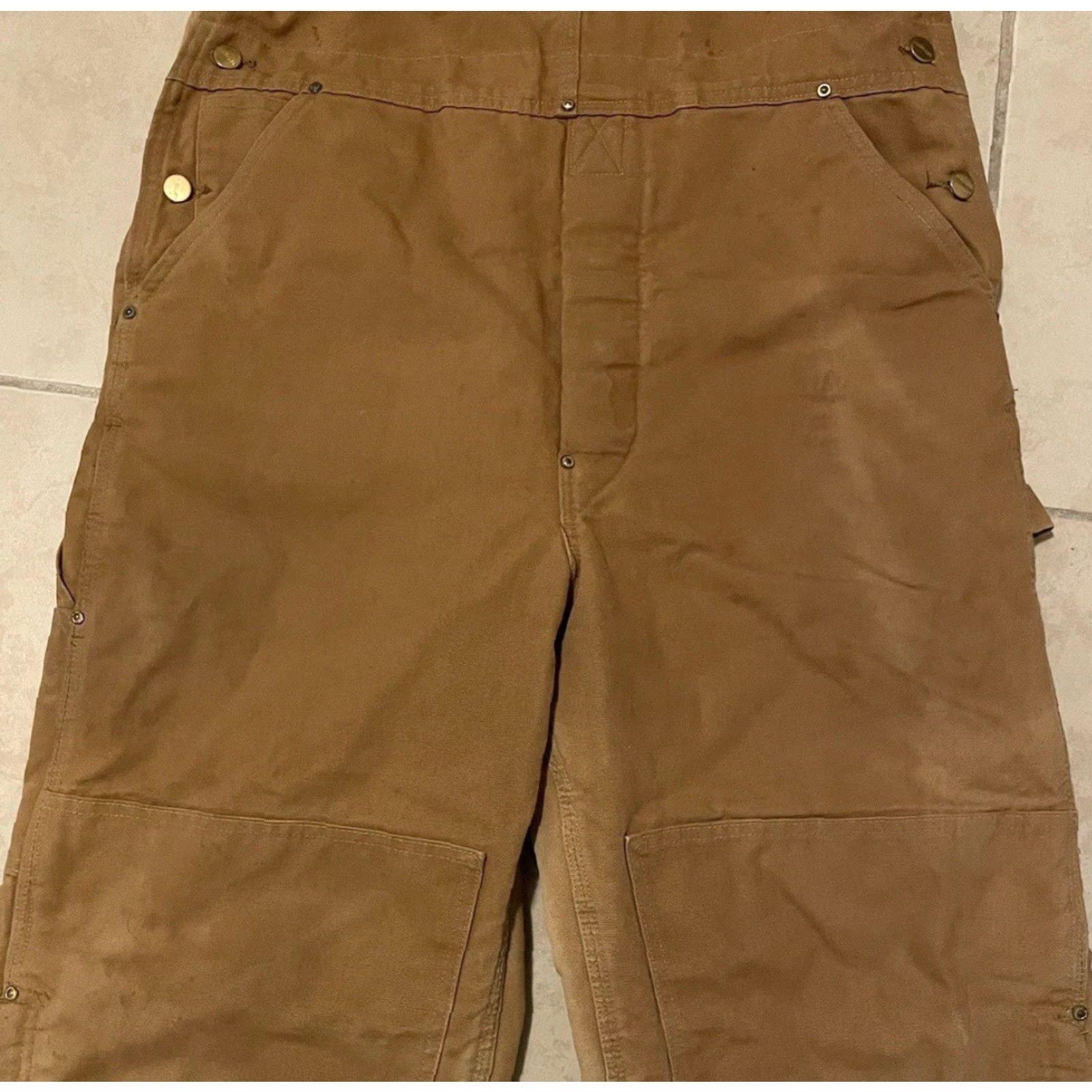 Carhartt Vtg Carhartt Faded Distress Quilted Overalls 38 USA Grunge Trucker Biker 80s 90s Size US 38 / EU 54 - 6 Thumbnail
