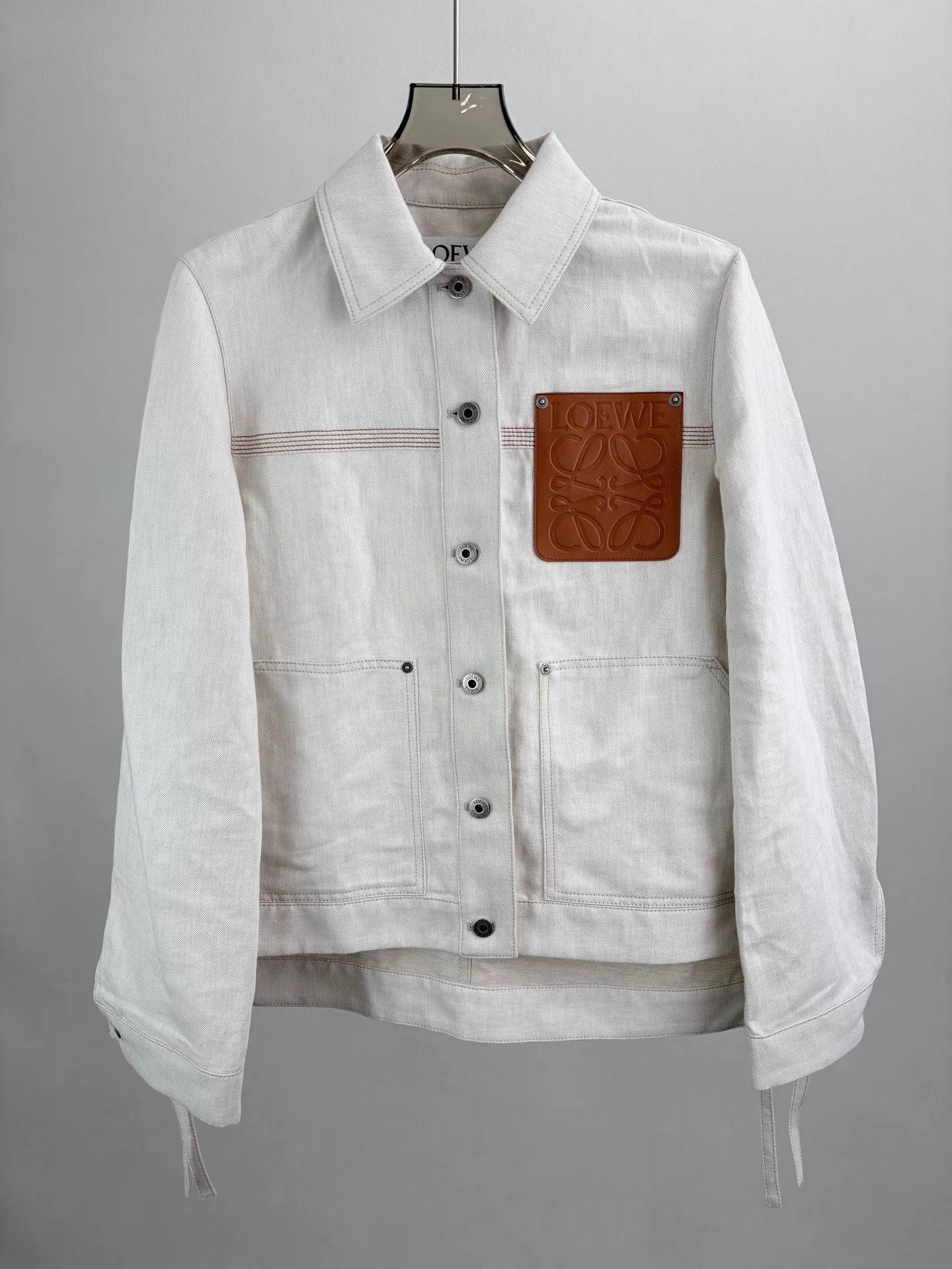 Loewe LOEWE Leather Tag Linen-Blend Coat K1 Size XS / US 0-2 / IT 36-38 - 1 Thumbnail