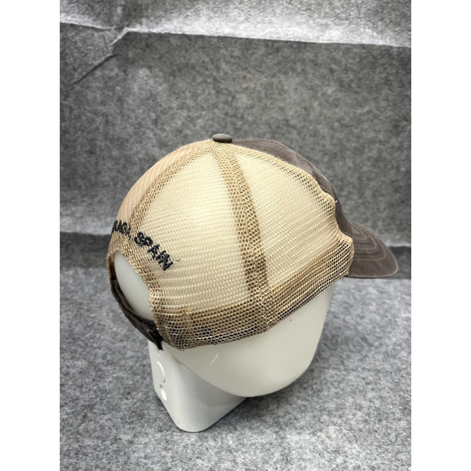 Vintage VINTAGE CAT Hat Cap Strap Back Adult Gray Beige Caterpillar Machinery Trucker Poly Size ONE SIZE - 7 Thumbnail