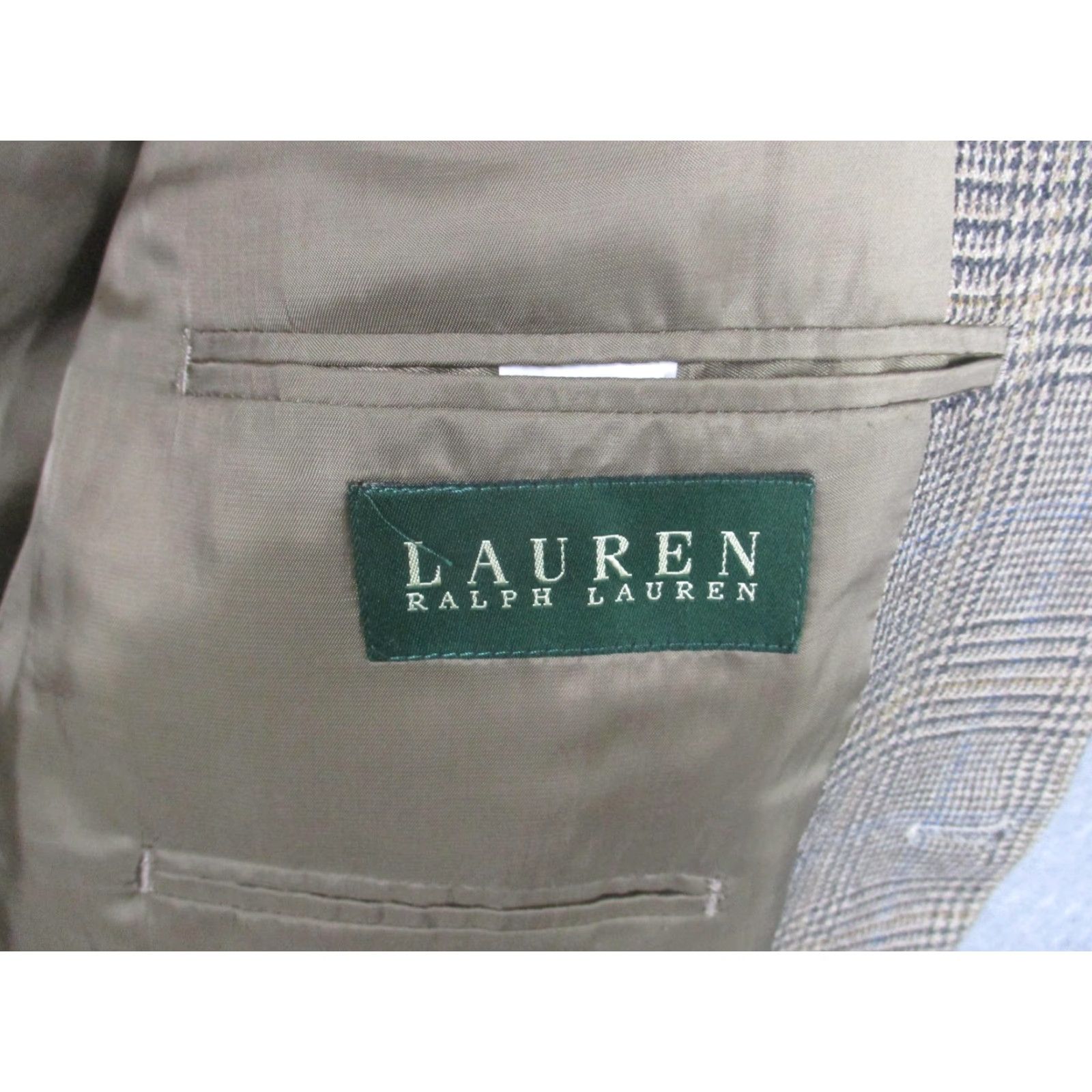 Ralph Lauren Lauren Ralph Lauren Blazer Mens 40R Brown Plaid Tweed Wool Sport Coat Jacket Size 40R - 6 Thumbnail