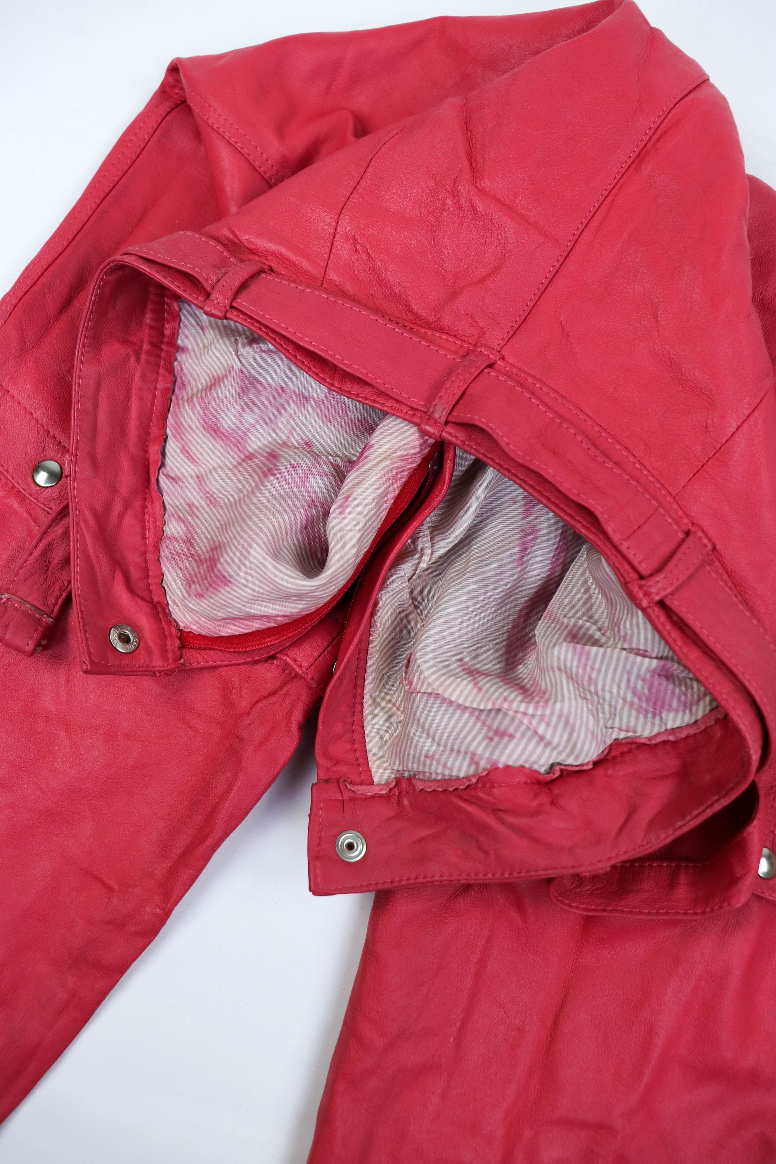 Vintage 80-90s Vintage Pink Soft Leather 2in1 Transform Pants Size 28" / US 6 / IT 42 - 19 Thumbnail