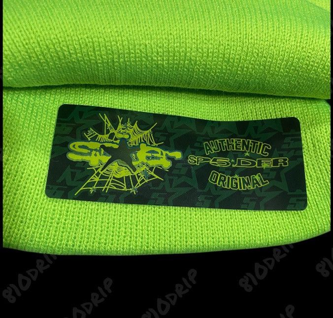 Sp5der Sp5der Rhinestone Web Beanie - Green Size ONE SIZE - 5 Thumbnail