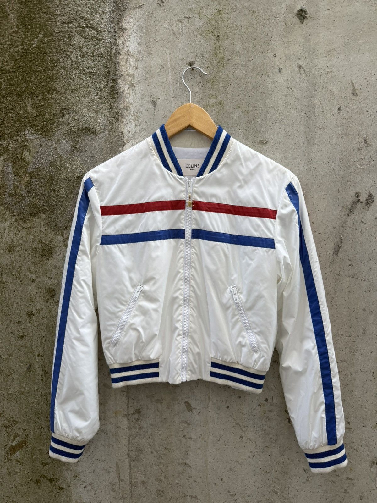 Celine SS24 Celine Striped Cropped Nylon Puffer Size XS / US 0-2 / IT 36-38 - 1 Thumbnail