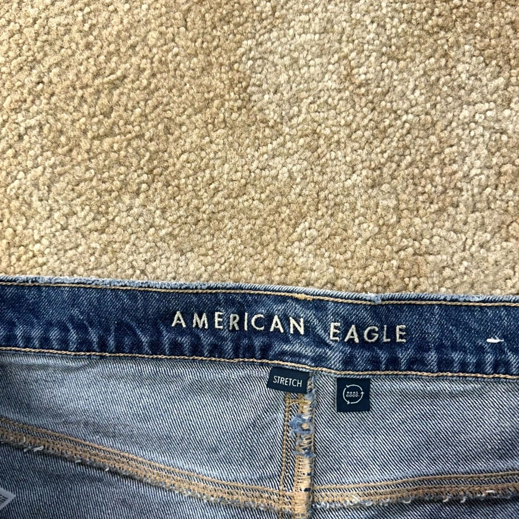 American Eagle Outfitters American Eagle High Straight Leg Jeans Women 16s Blue Denim stretch Super Size 38" / US 16 / IT 52 - 3 Thumbnail