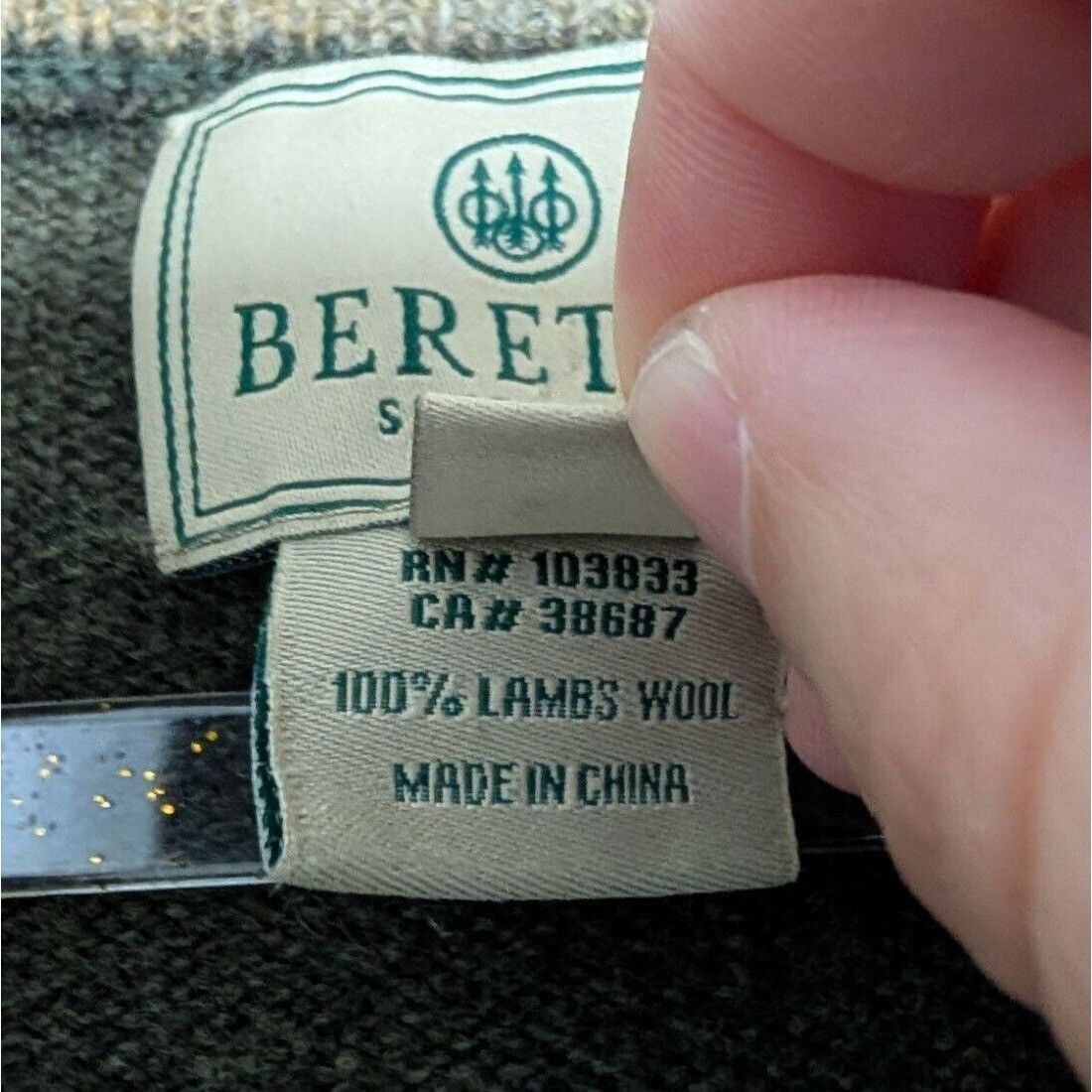 Beretta Beretta Lambswool 1/4 Zip Sweater Mens Size XL Dark Green Size XL / US 12-14 / IT 48-50 - 7 Thumbnail