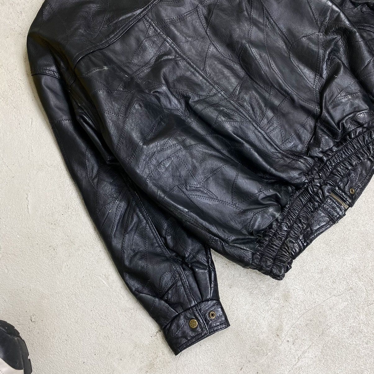 Vintage Leather jacket vintage bomber patchwork boxy oversize Size US L / EU 52-54 / 3 - 9 Thumbnail