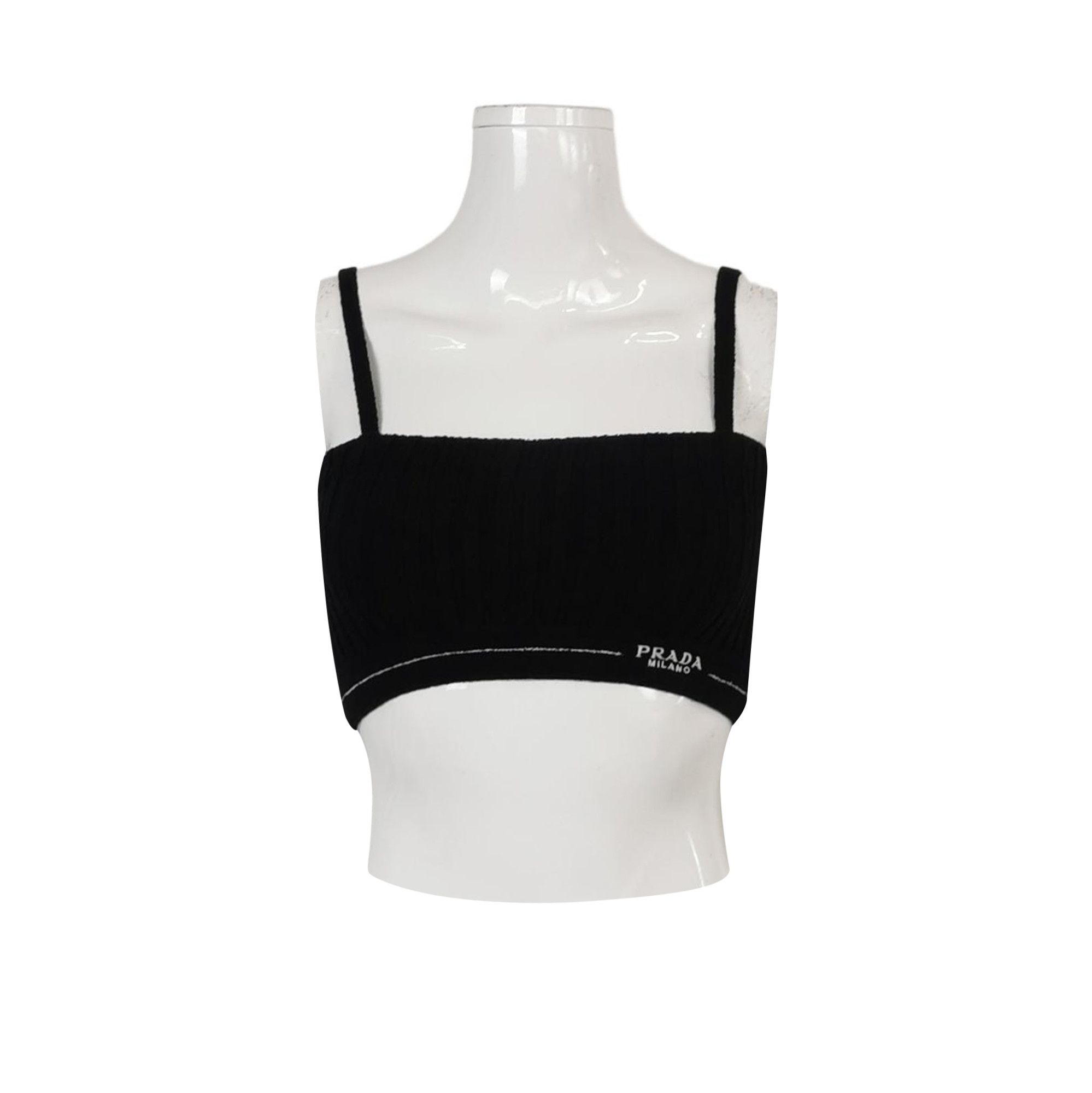 Prada Prada Cotton Logo Cami Top for Women 0089 Size S / US 4 / IT 40 - 1 Thumbnail