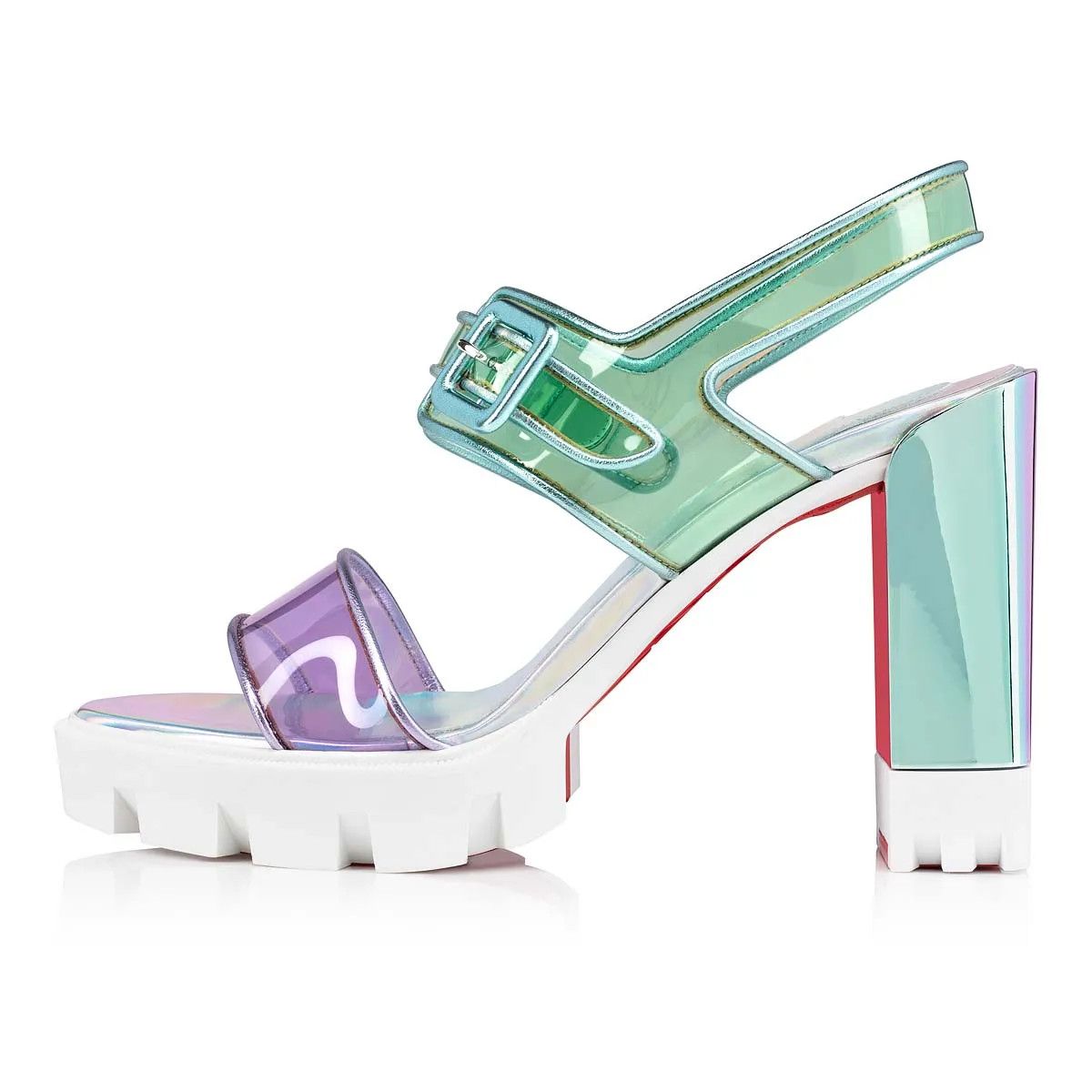 Christian Louboutin o1s1wg110125 Duniss Lug Femme Sandals in Multicolor Size US 7 / IT 37 - 2 Thumbnail