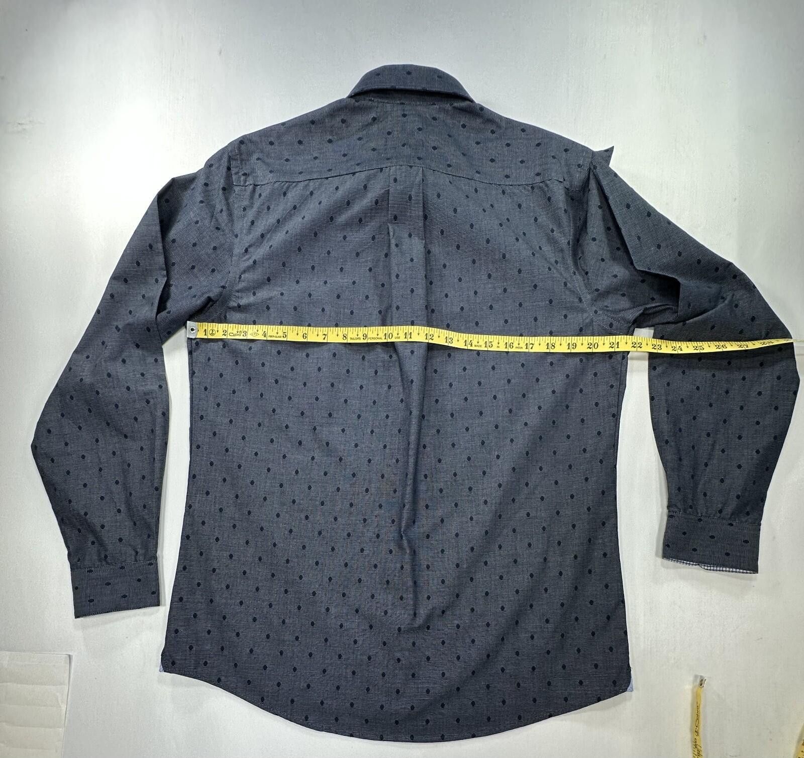Van Heusen Van Heusen Originals Slim Fit Polka Dot Button-Up Gray Men M Size US M / EU 48-50 / 2 - 4 Thumbnail