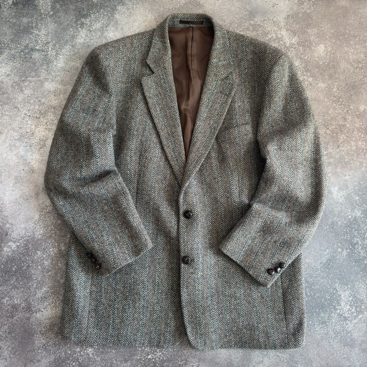 Harris Tweed × Vintage Harris Tweed Vintage Retro Wool Coat Size US L / EU 52-54 / 3 - 2 Thumbnail
