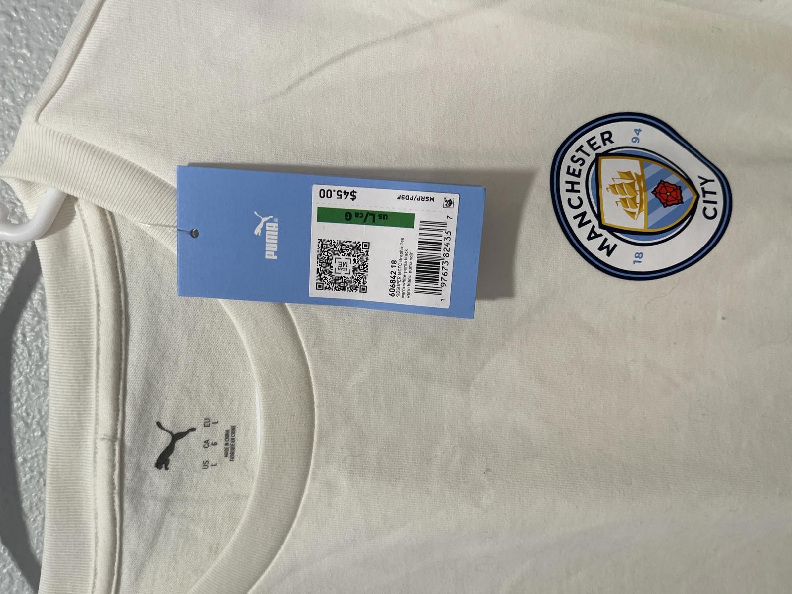 Puma Puma Manchester City White Graphic T-Shirt Size L Size US L / EU 52-54 / 3 - 3 Thumbnail