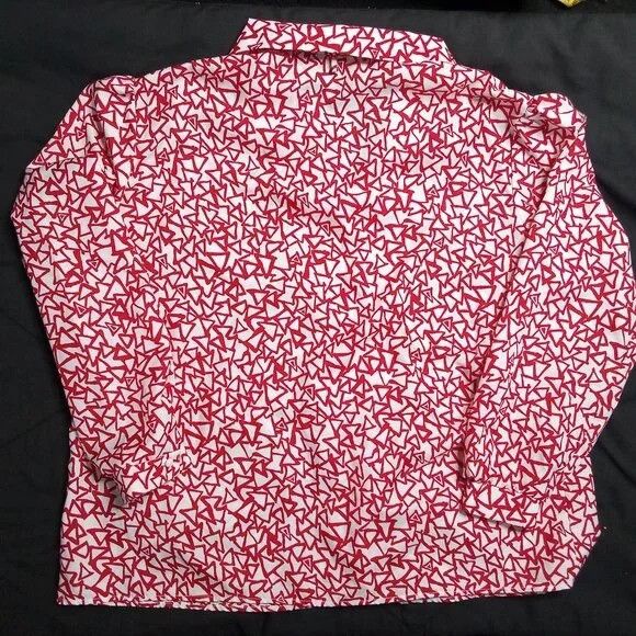 Vintage Vintage Stacey Michaels Triangles Polyester Disco Shirt Size XL / US 12-14 / IT 48-50 - 4 Thumbnail