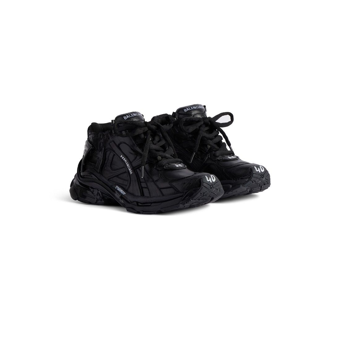 Balenciaga × Under Armour o1w1db10625 Under Armour® Runner Ripstop Sneakers in Black Size US 7 / EU 40 - 4 Thumbnail