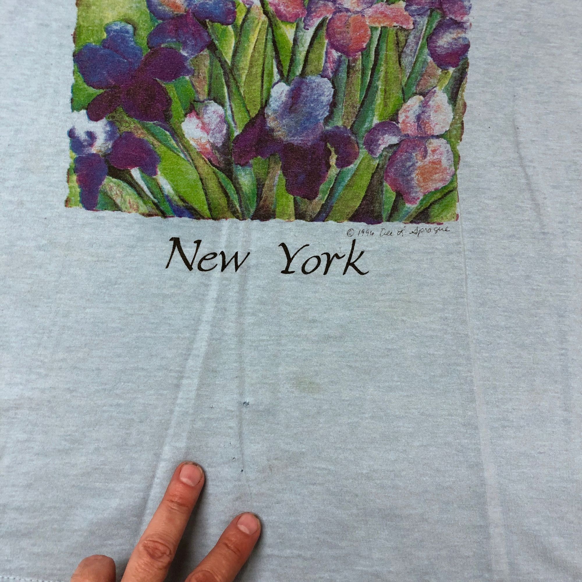 Other 1996 Dee L Sprague Floral Folk Art Blue NEW YORK T Shirt Size US L / EU 52-54 / 3 - 3 Thumbnail