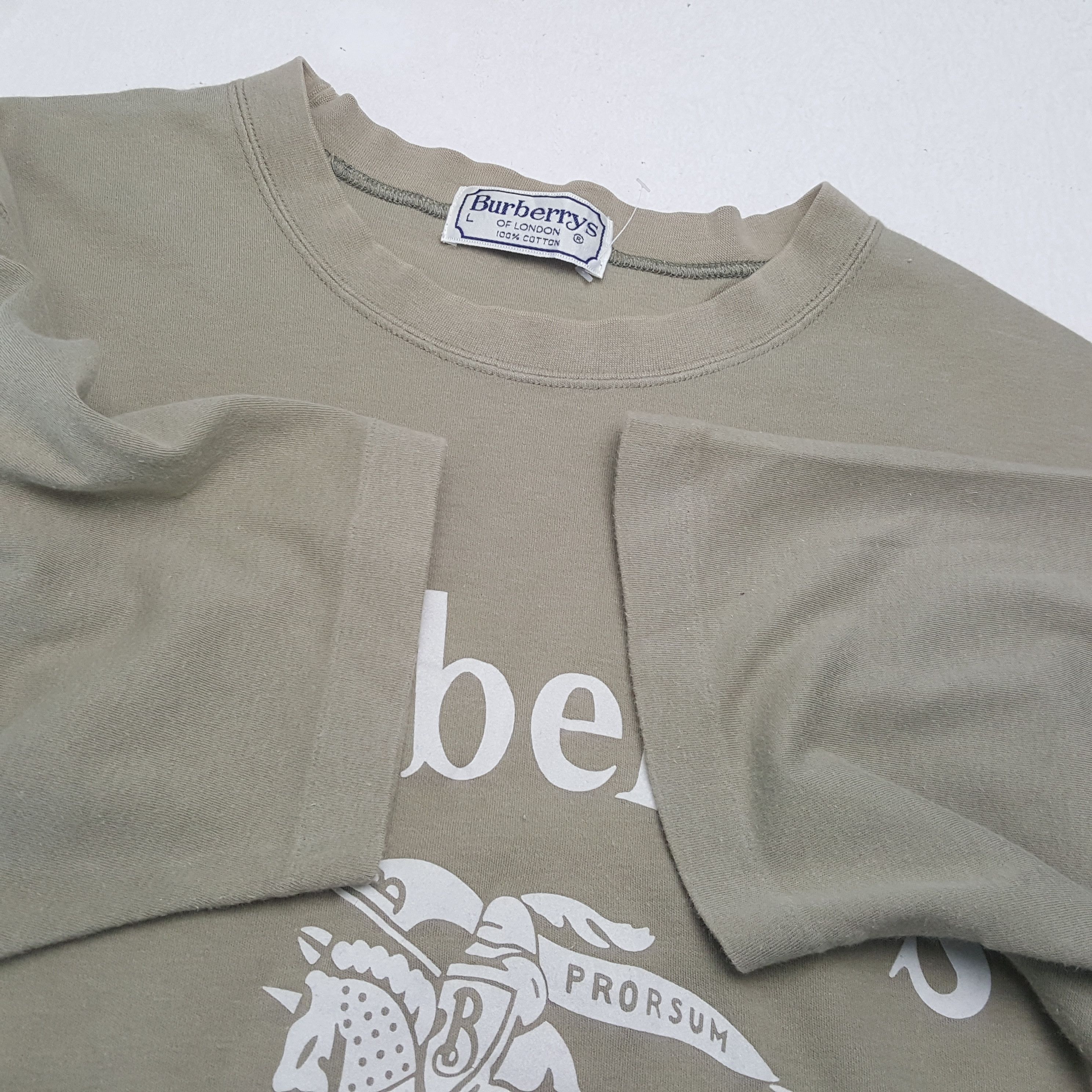 Burberry × Vintage BURBERRYS Fashion Brand Logo Spellout Design Tshirt Size US L / EU 52-54 / 3 - 5 Thumbnail