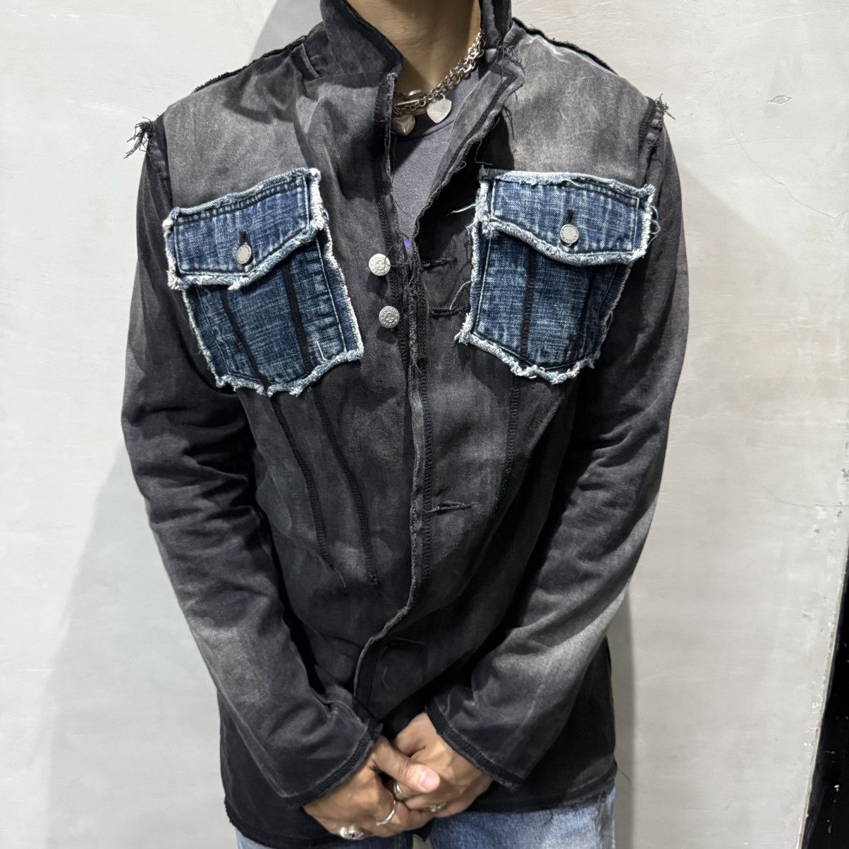 Vintage Vintage Tough Jeans Smith Distressed Western Chore Jacket Size 40L - 5 Thumbnail