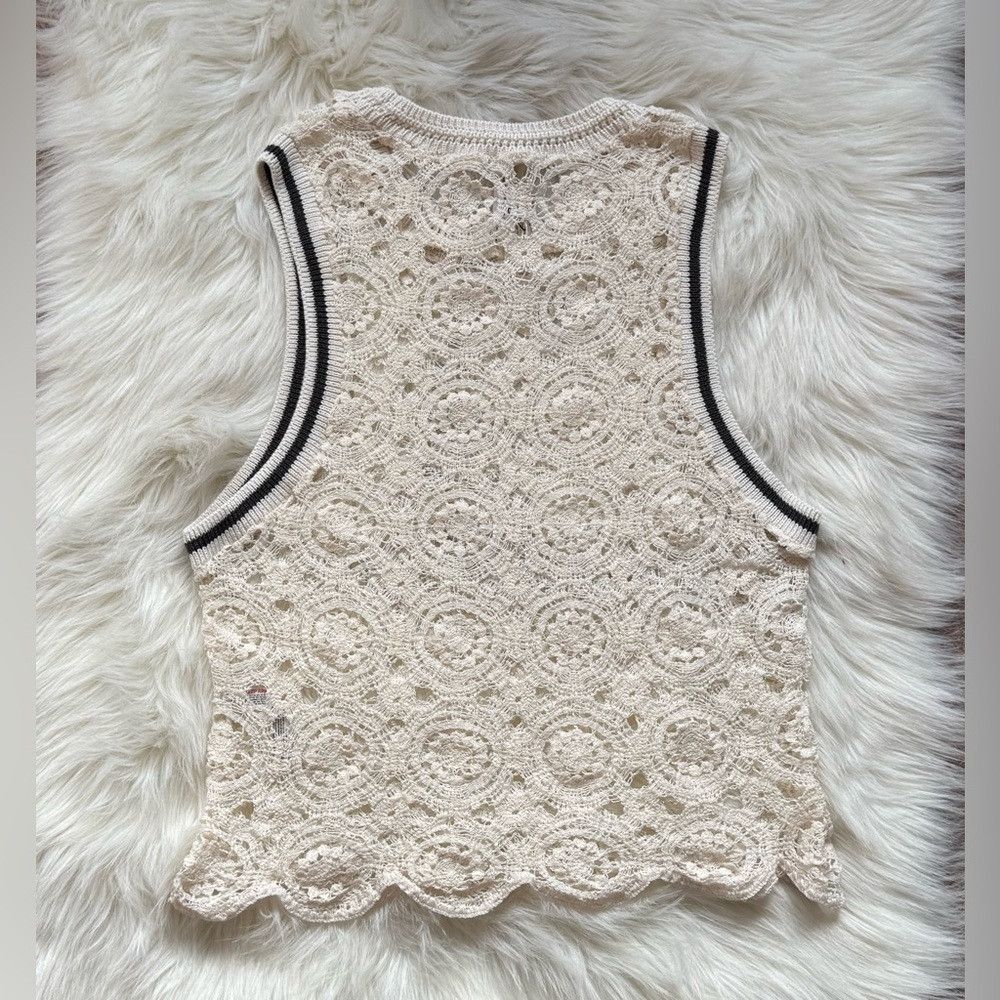 Anthropologie Anthropologie Daily Practice Scalloped Lace Tank Ivory Open Size L / US 10 / IT 46 - 3 Thumbnail