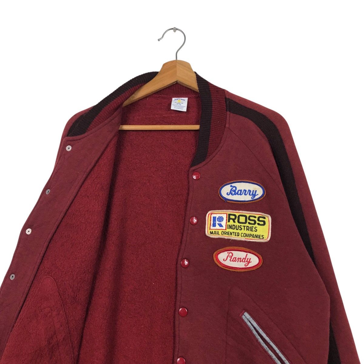 Japanese Brand Vintage Sportswear Patch Varsity Jacket Deep Burgundy Raglan Size US S / EU 44-46 / 1 - 13 Thumbnail