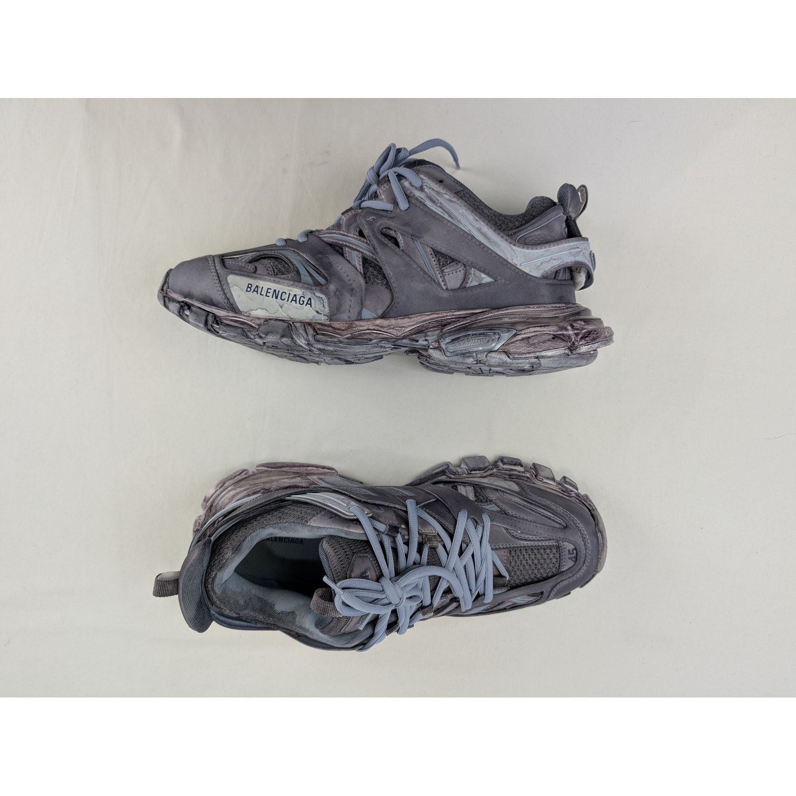 Balenciaga o1rshd1 Faded Mesh Rubber Track Sneakers in Multicolor Size US 12 / EU 45 - 1 Thumbnail