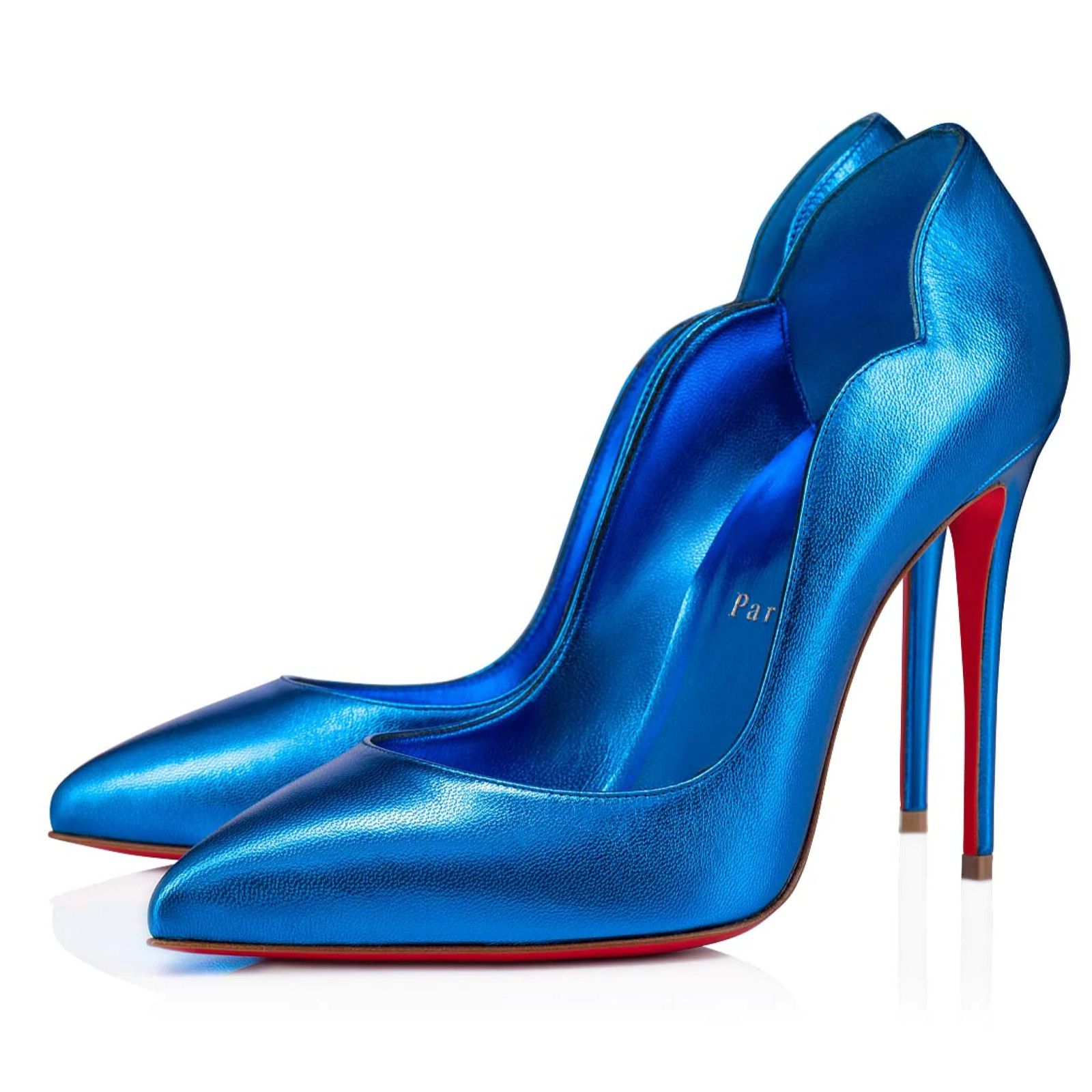 Christian Louboutin Hot Chick 100 Alize Blue Leather Pointed Toe Heel Pump 38.5 Size US 8.5 / IT 38.5 - 1 Thumbnail